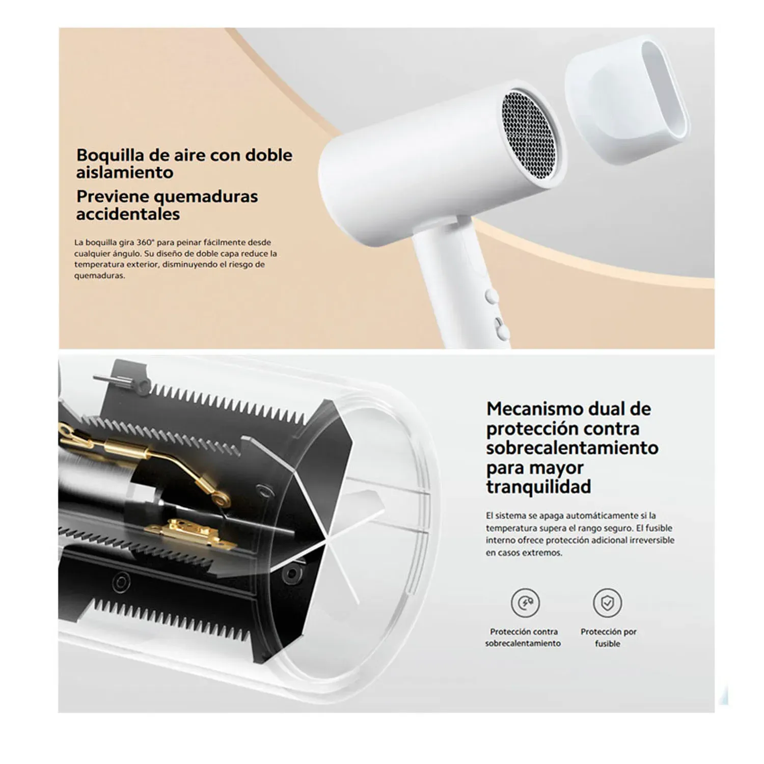Secadora Xiaomi De Cabello Xiaomi H101 Blanco Pegable color blanco | Platanitos