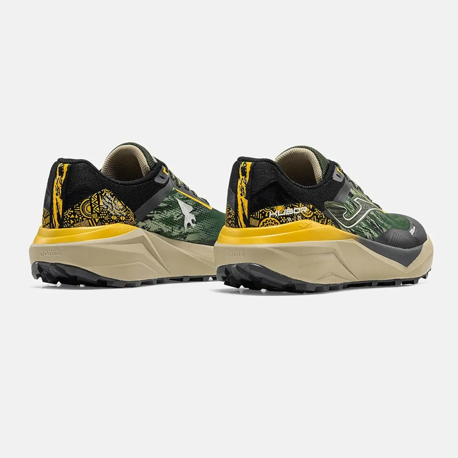 Zapatillas Joma Trail Running Hombre Kubor 2612 color negro / amarrillo | Platanitos