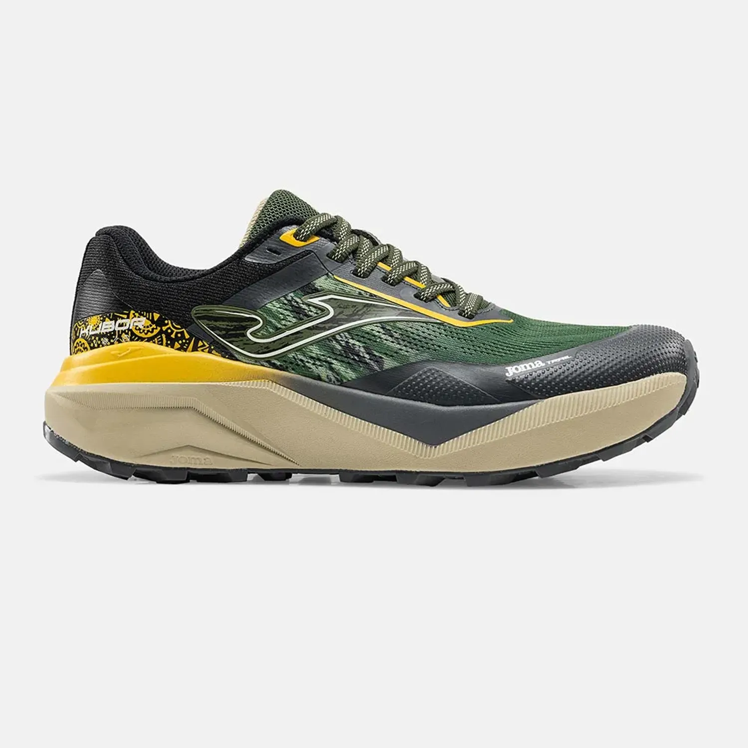 Zapatillas Joma Trail Running Hombre Kubor 2612 color negro / amarrillo | Platanitos
