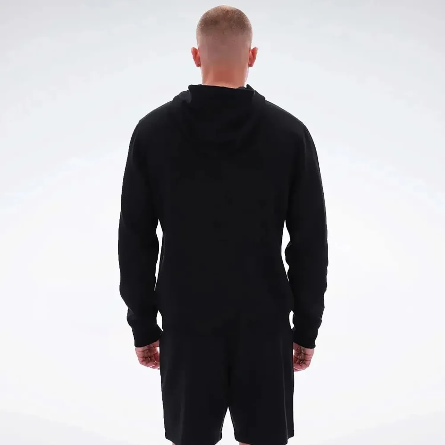 Polera Reebok Deportivo Hombre Small Logo Fleece Hoodie color negro | Platanitos