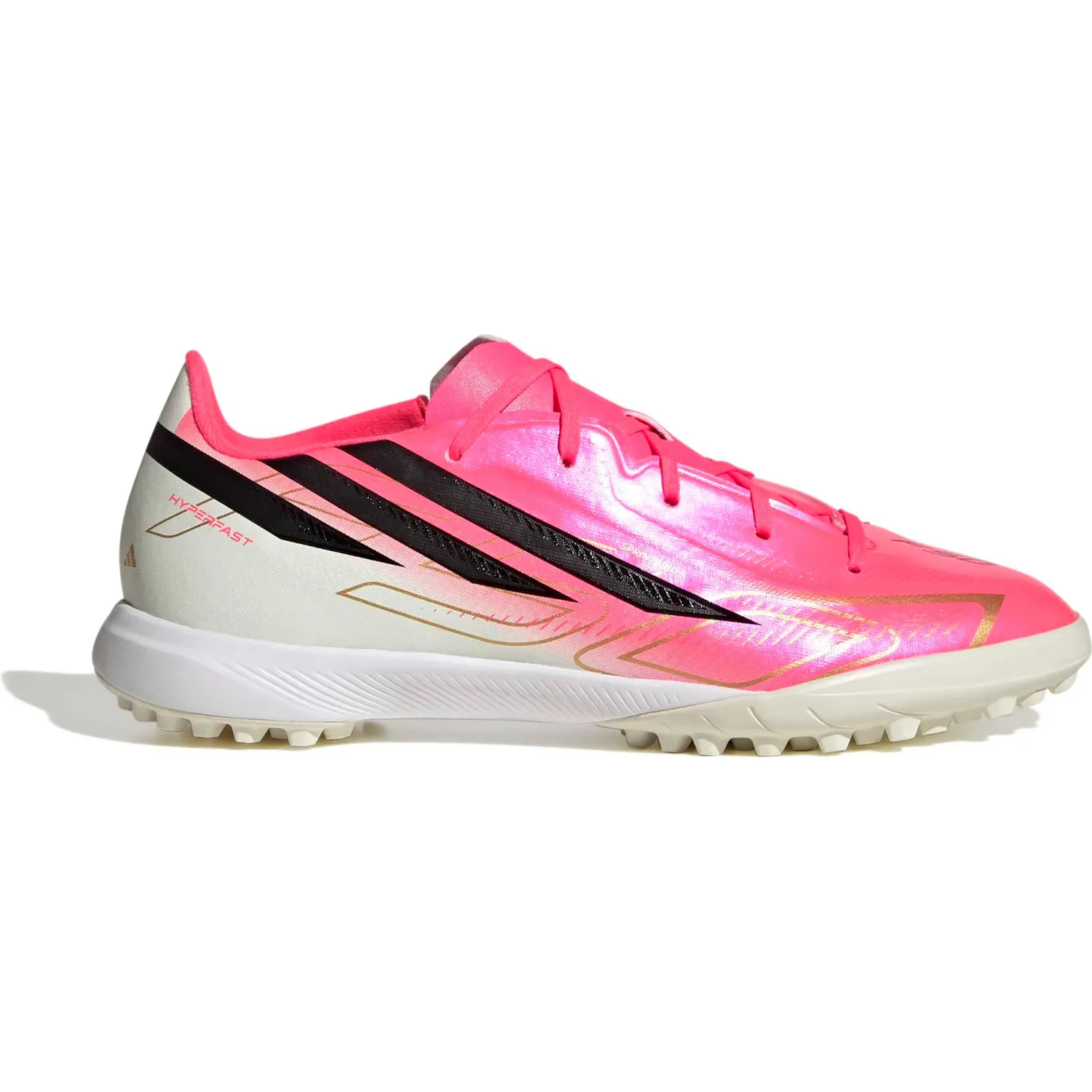 Zapatillas Adidas De Futbol Juvenil F50 Hyperfast League Tf J color rosado/fucsia | Platanitos
