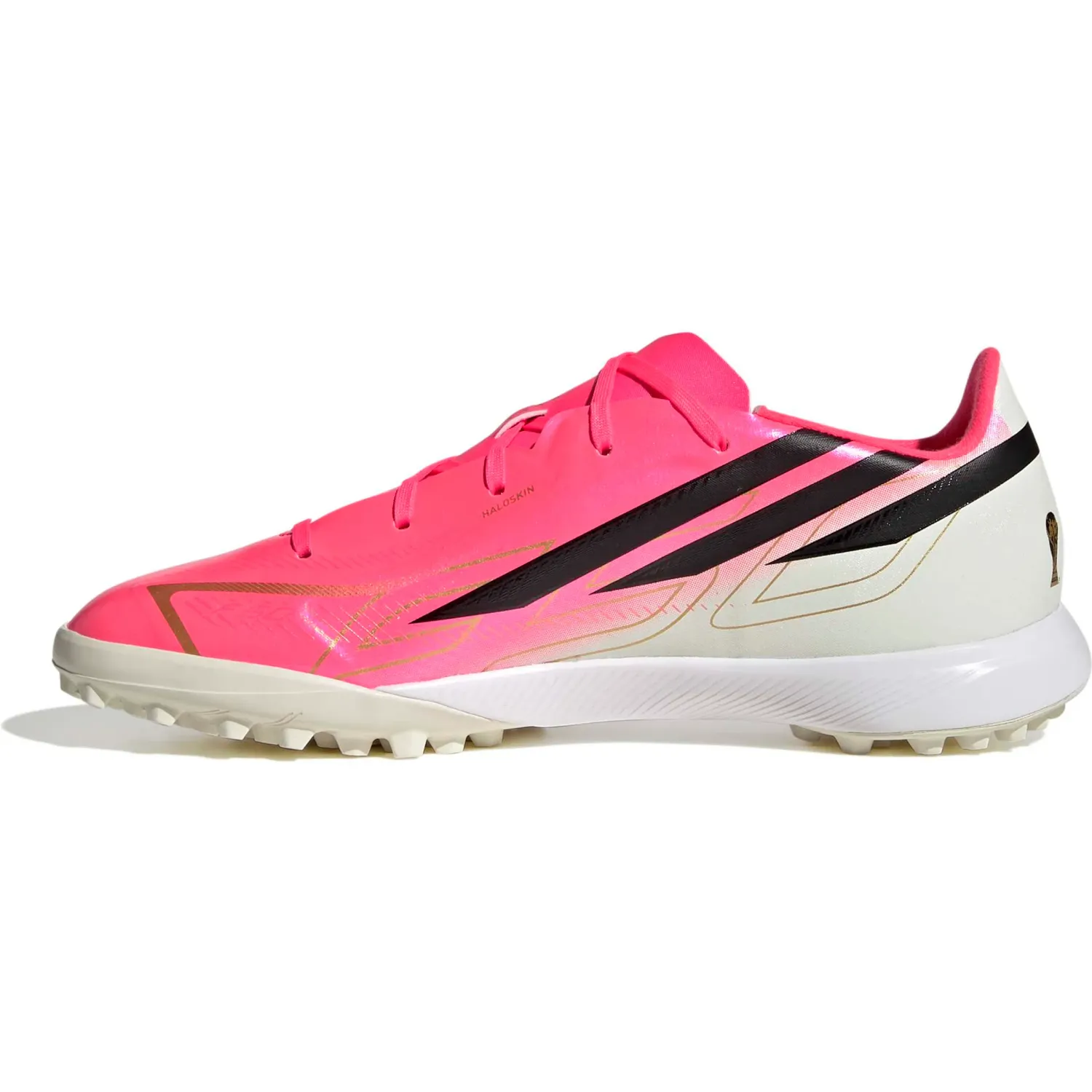 Zapatillas Adidas De Futbol Juvenil F50 Hyperfast League Tf J color rosado/fucsia | Platanitos