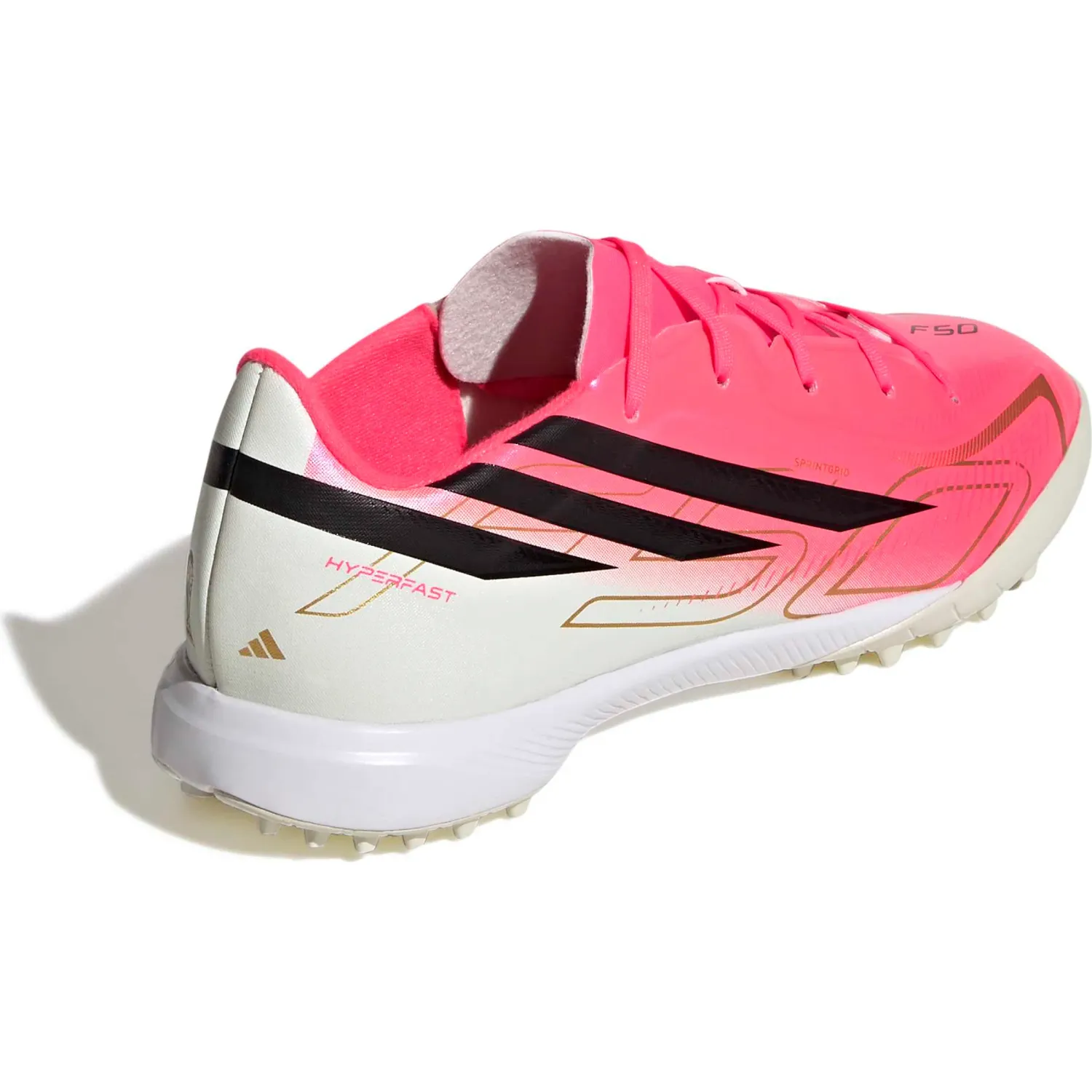 Zapatillas Adidas De Futbol Juvenil F50 Hyperfast League Tf J color rosado/fucsia | Platanitos