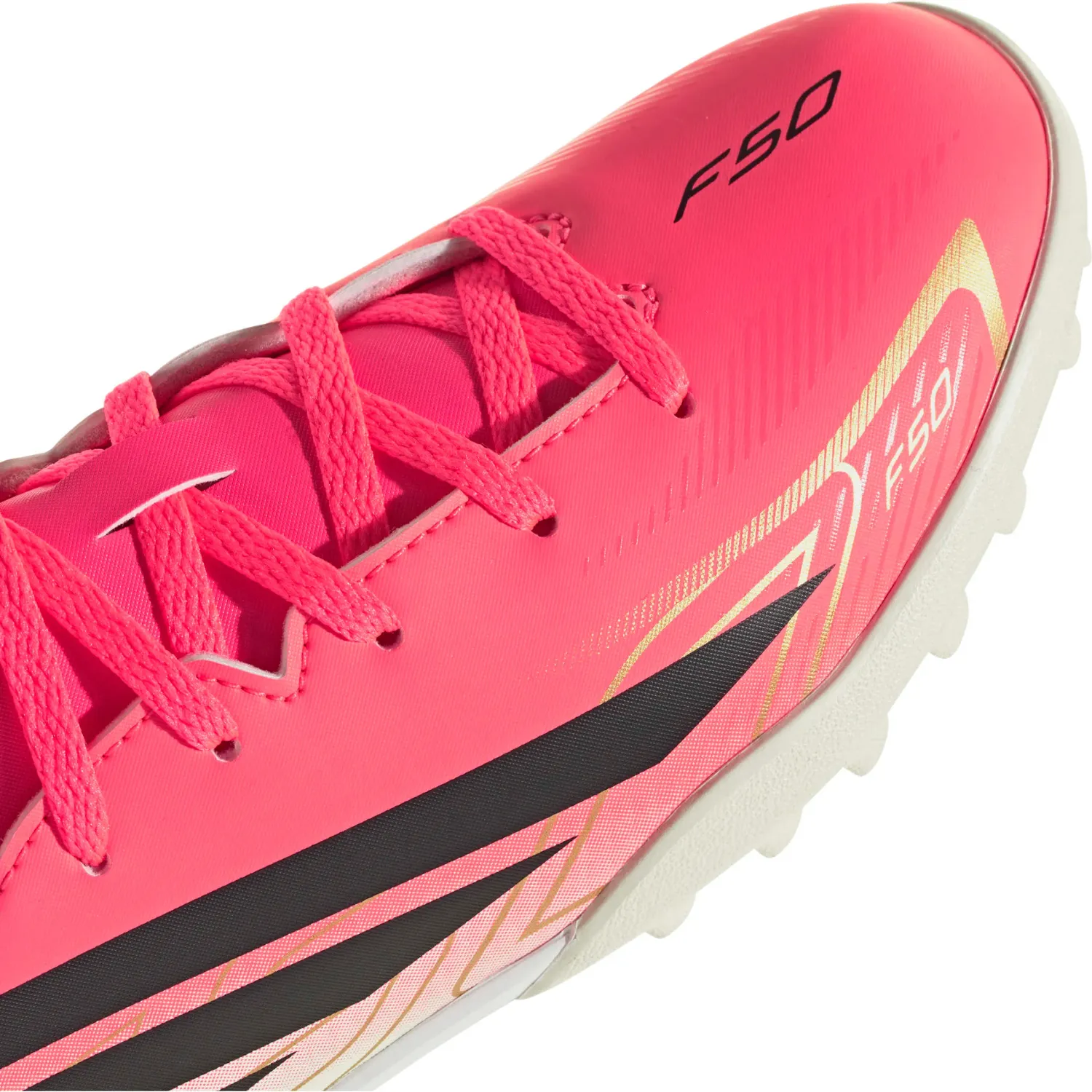 Zapatillas Adidas De Futbol Juvenil F50 Hyperfast Club Tf J color rosado/fucsia | Platanitos