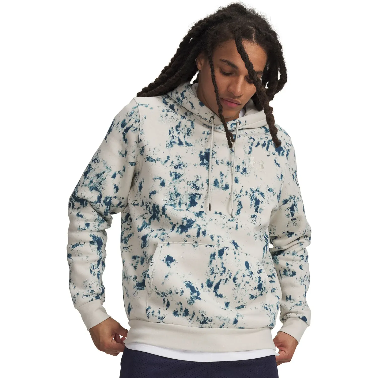 Polera Under Armour Urbana Hombre Icon Fleece S Printed color blanco / azul | Platanitos
