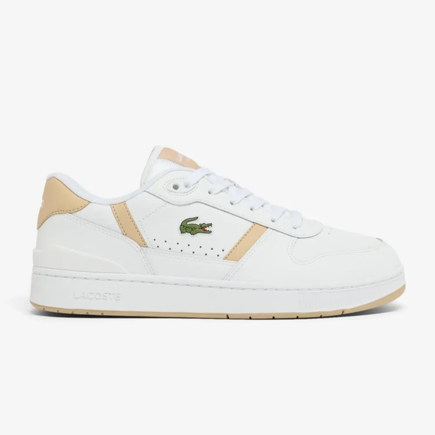 Zapatillas Lacoste Urbanas Hombre T-Clip Set 126 color blanco / beige | Platanitos
