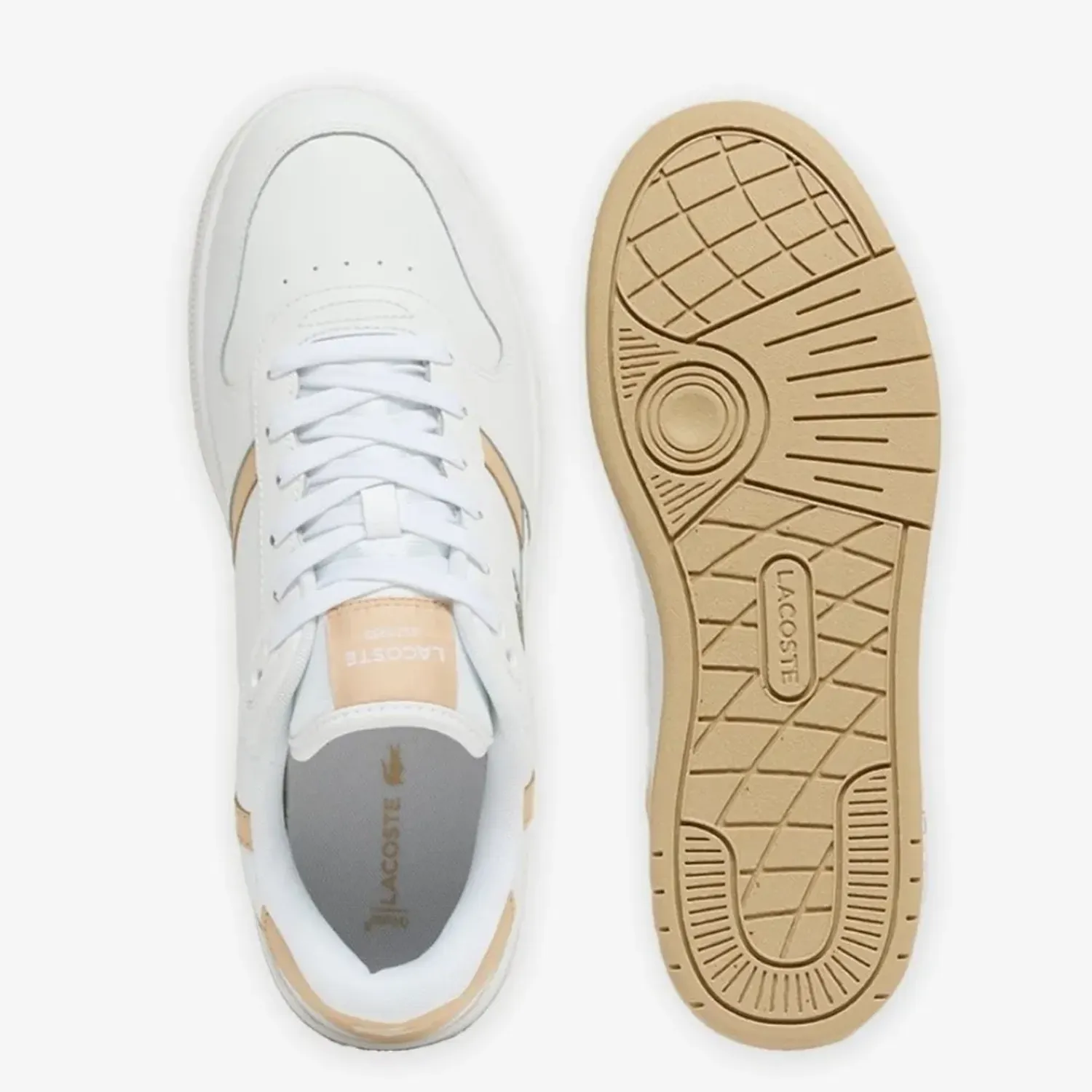 Zapatillas Lacoste Urbanas Hombre T-Clip Set 126 color blanco / beige | Platanitos