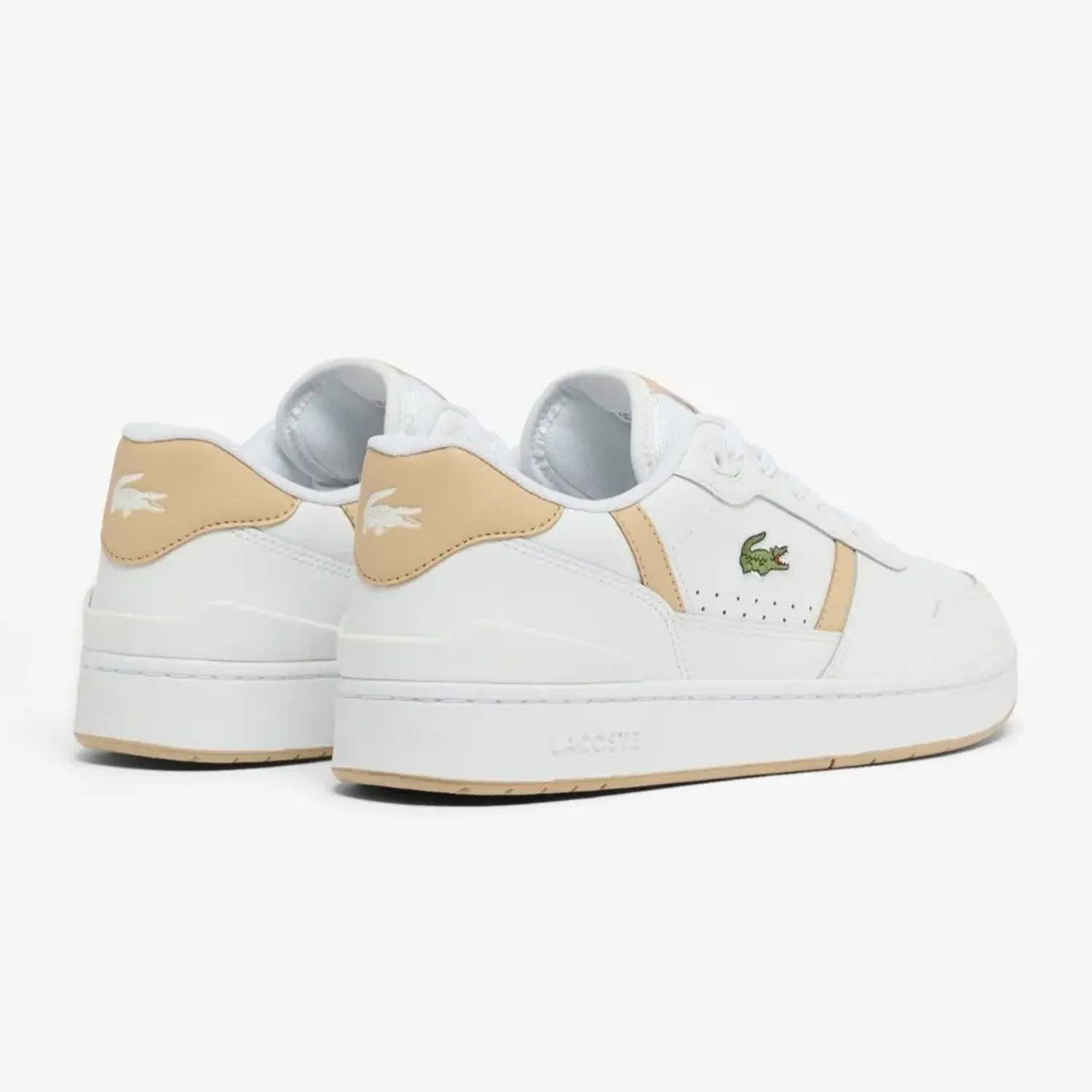 Zapatillas Lacoste Urbanas Hombre T-Clip Set 126 color blanco / beige | Platanitos