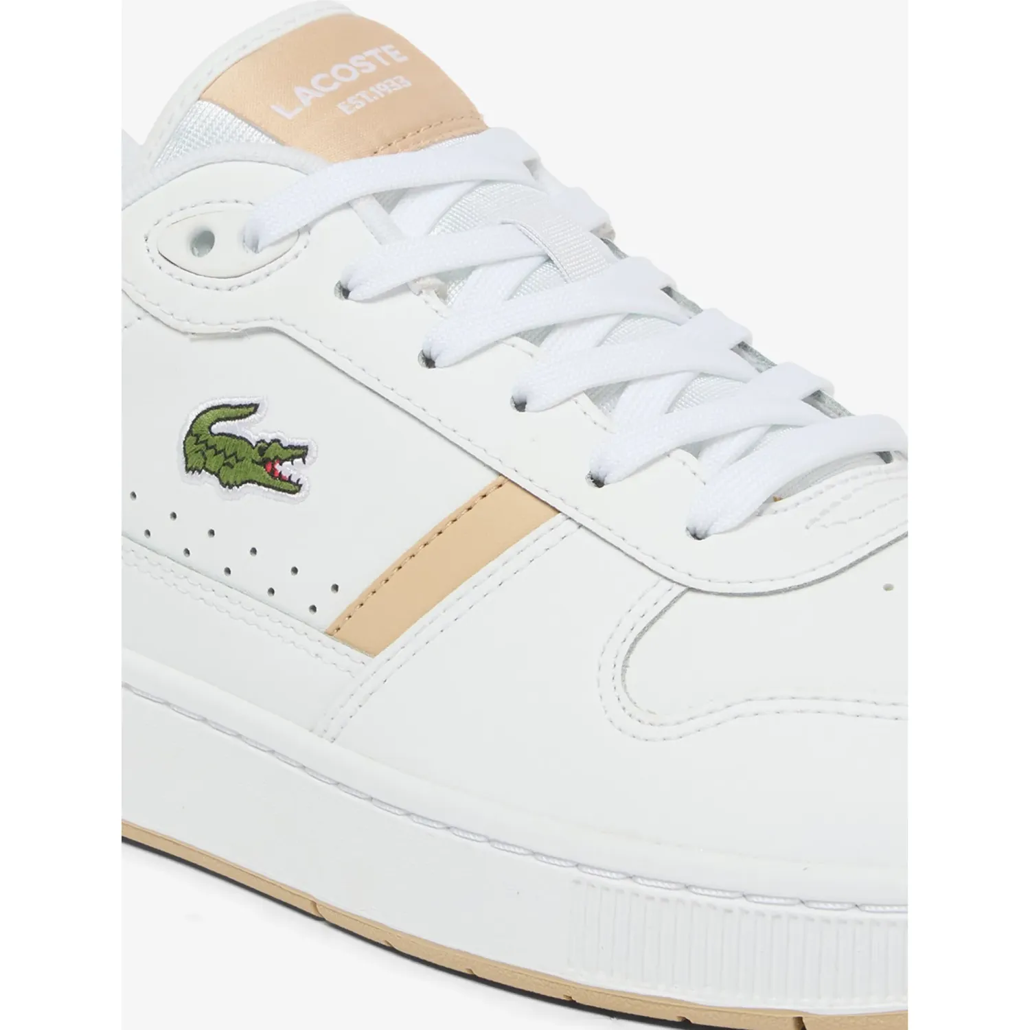 Zapatillas Lacoste Urbanas Hombre T-Clip Set 126 color blanco / beige | Platanitos