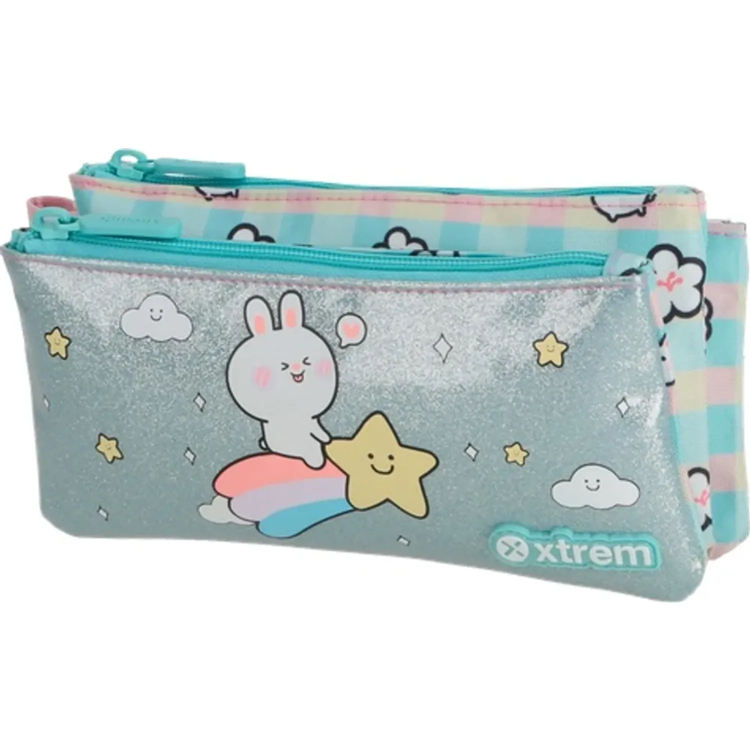 Xtrem Cartuchera Xtrem Niña Trinity 6xt color celeste | Platanitos