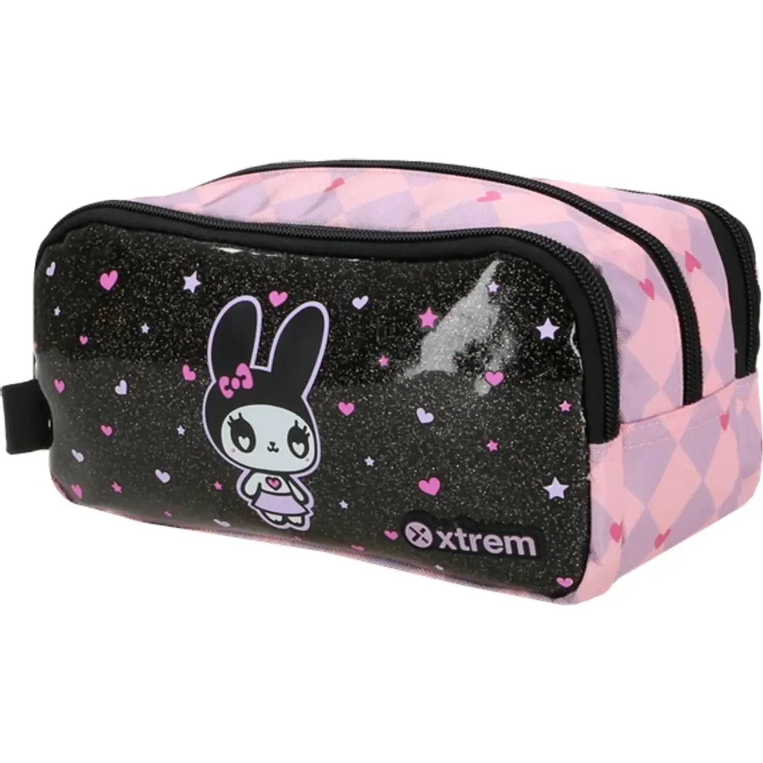 Cartuchera Xtrem Niña University+ 6xt color negro | Platanitos