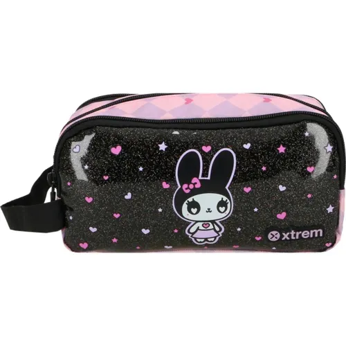 Cartuchera Xtrem Niña University+ 6xt color negro | Platanitos