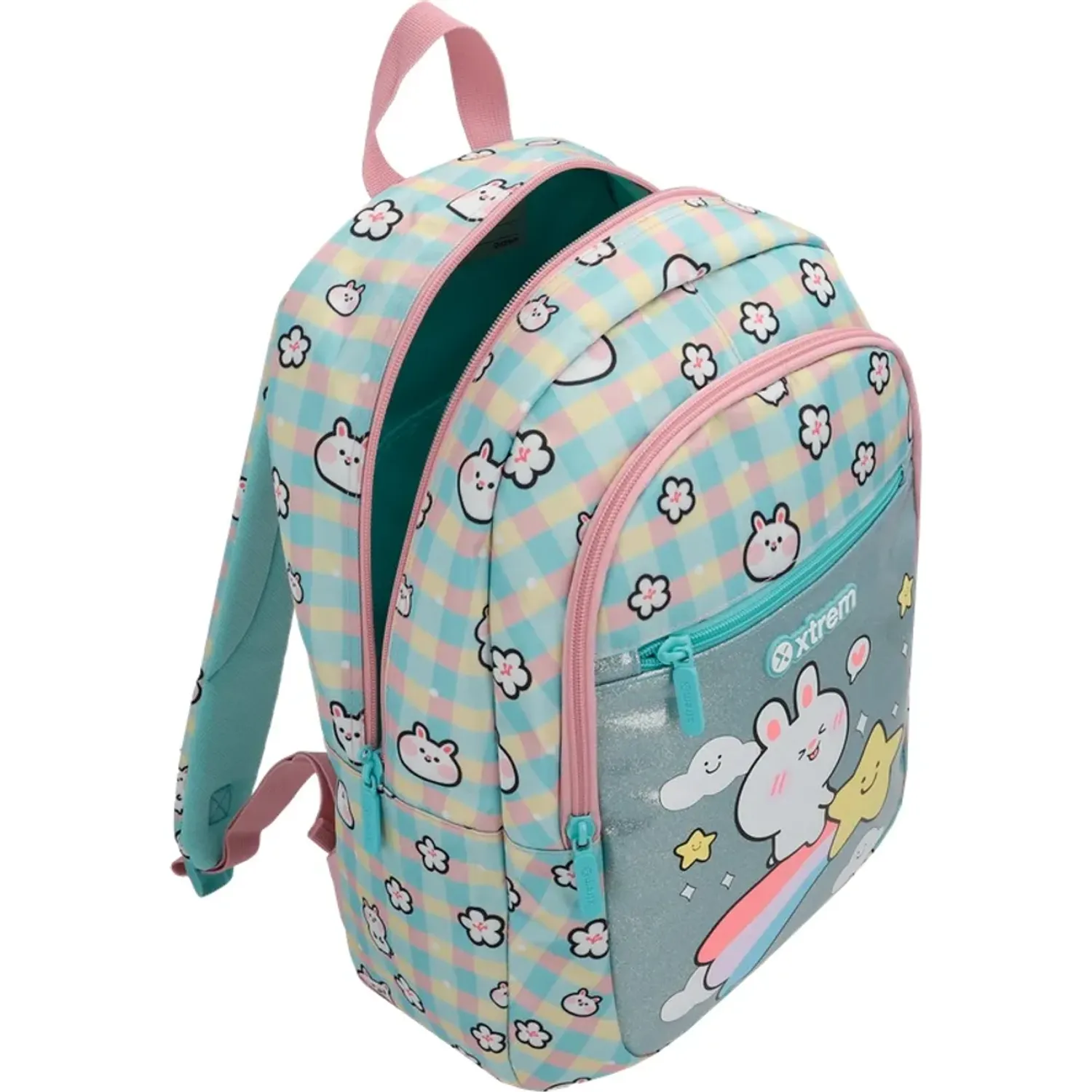 Mochila Xtrem Niña Logan 6xt color celeste | Platanitos