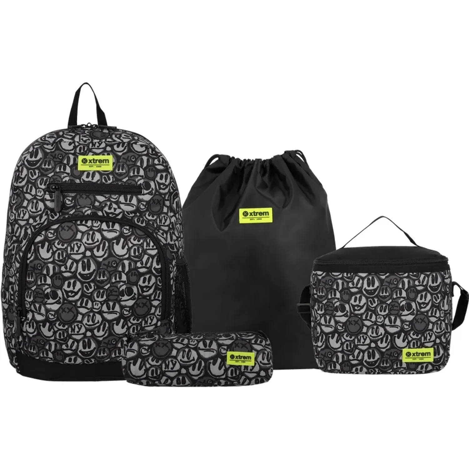 Set Xtrem Mochila Niño Multipack 6xt color negro | Platanitos