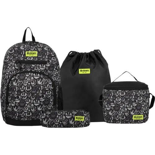 Set Xtrem Mochila Niño Multipack 6xt color negro | Platanitos