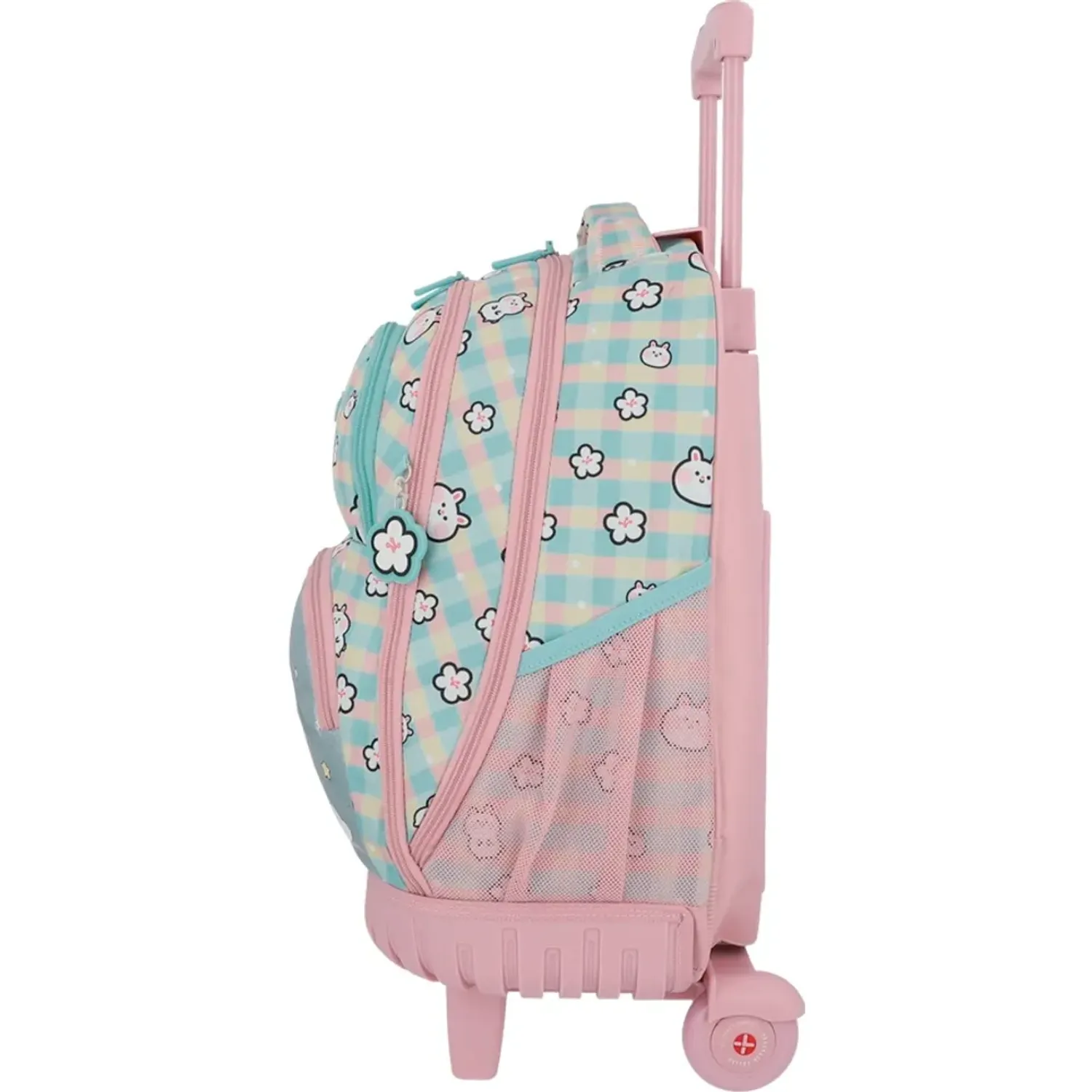 Mochila Xtrem Con Ruedas Niña Cross 6xt color celeste | Platanitos