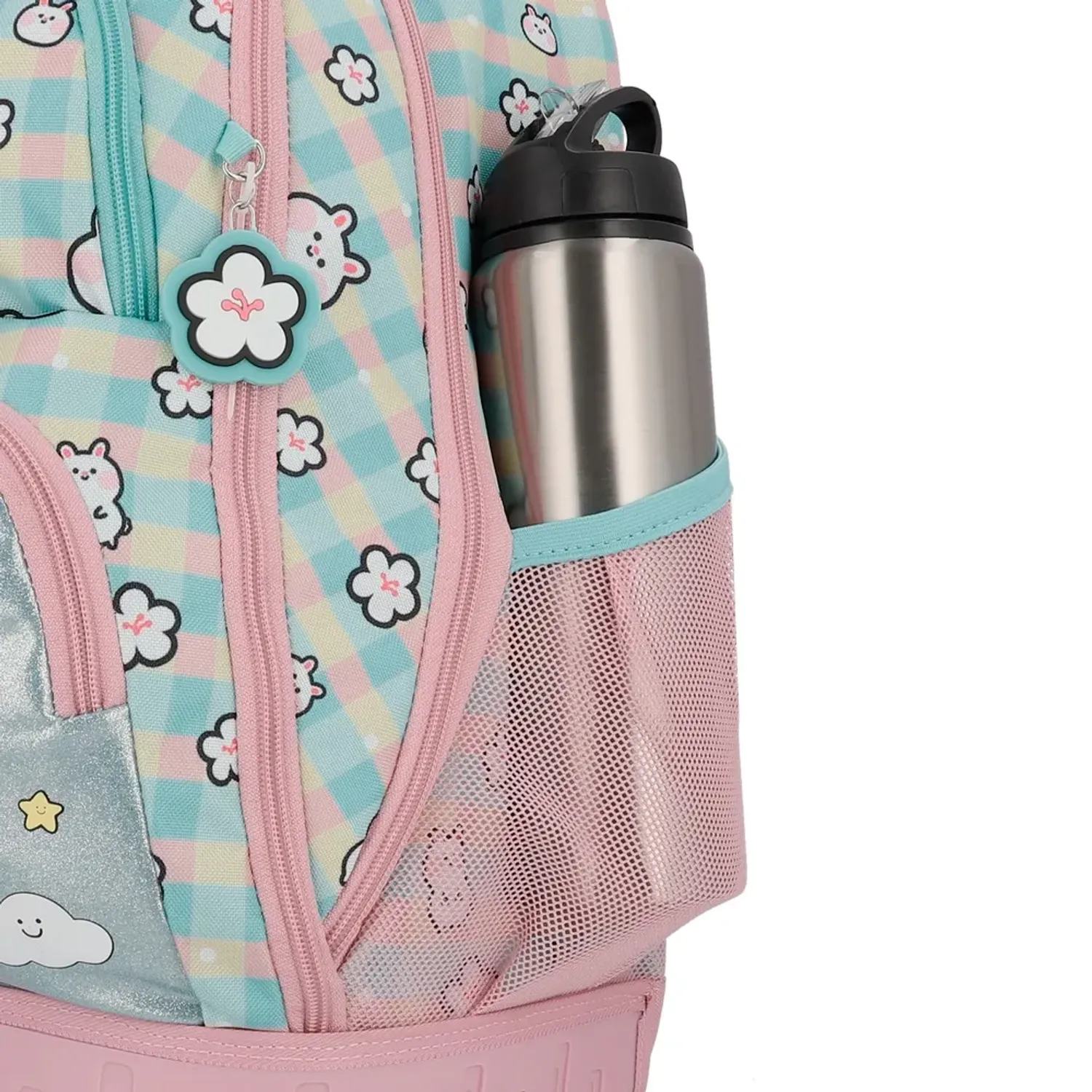 Mochila Xtrem Con Ruedas Niña Cross 6xt color celeste | Platanitos
