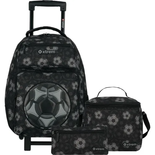 Set Xtrem Mochila Con Ruedas Niña Runpack 6xt color negro | Platanitos