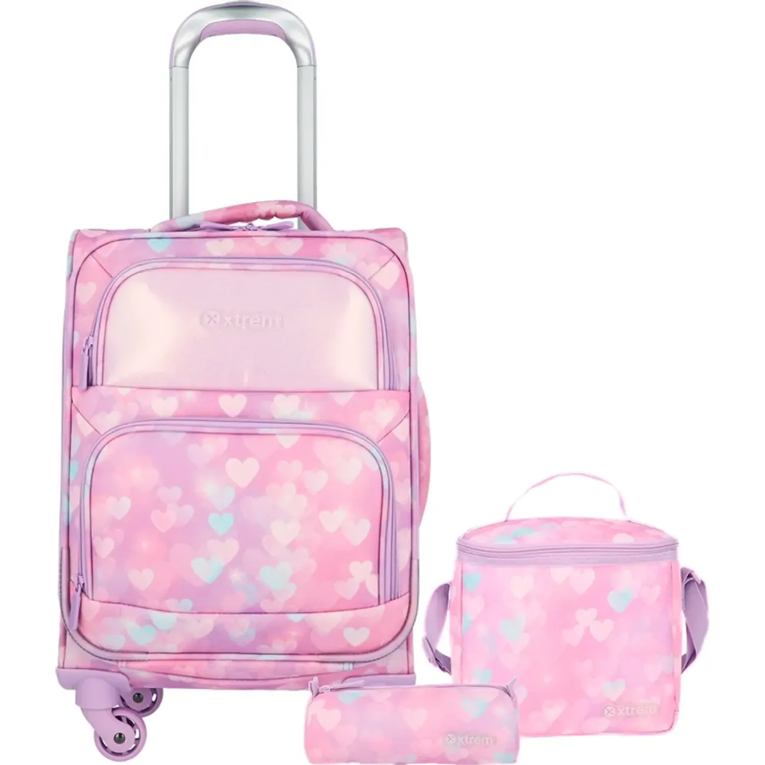 Set Xtrem Mochila Con Ruedas Niña Speedy Pack 6xt color rosado | Platanitos