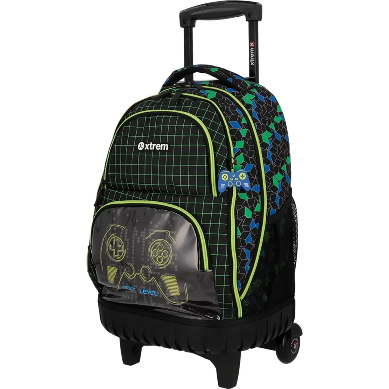 Mochila Xtrem Con Ruedas Niño Cross 6xt color negro | Platanitos