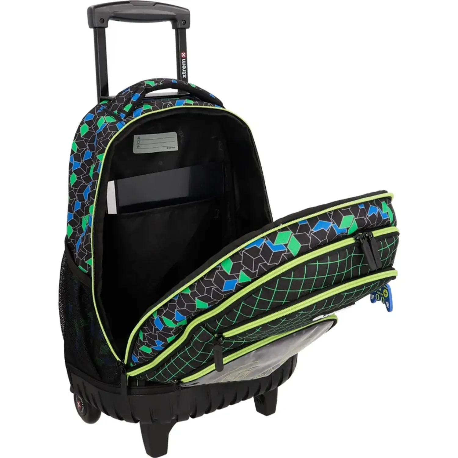 Mochila Xtrem Con Ruedas Niño Cross 6xt color negro | Platanitos