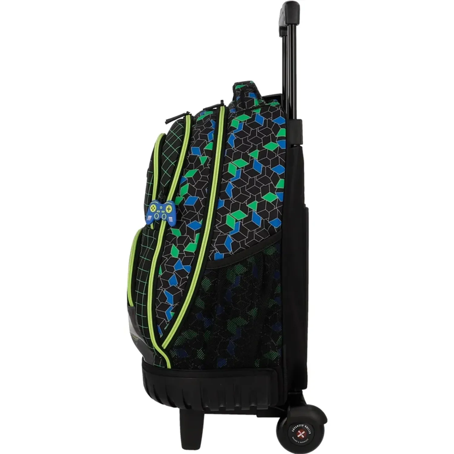 Mochila Xtrem Con Ruedas Niño Cross 6xt color negro | Platanitos