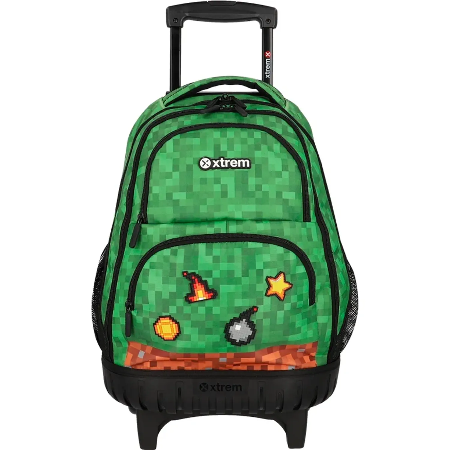 Mochila Xtrem Con Ruedas Niño Cross 6xt color verde | Platanitos
