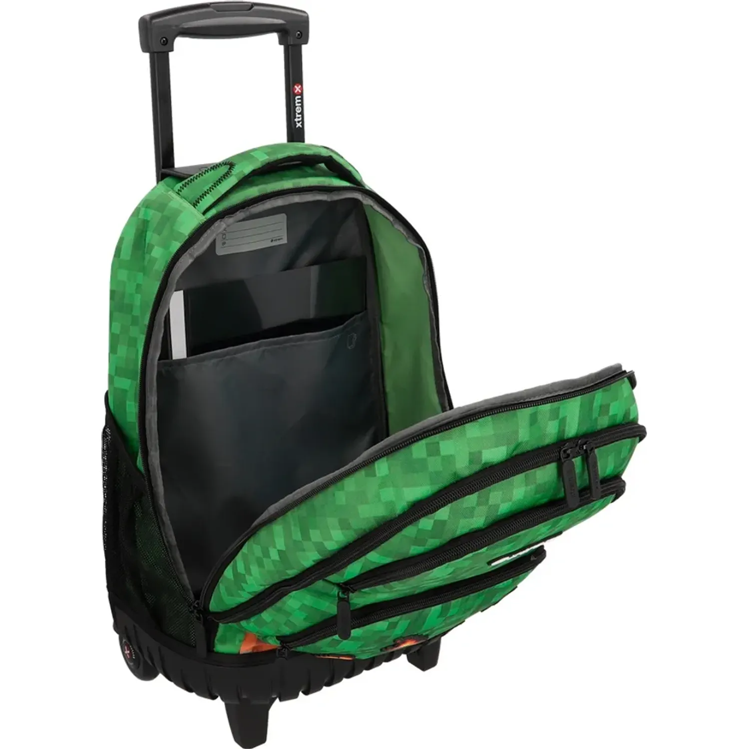 Mochila Xtrem Con Ruedas Niño Cross 6xt color verde | Platanitos