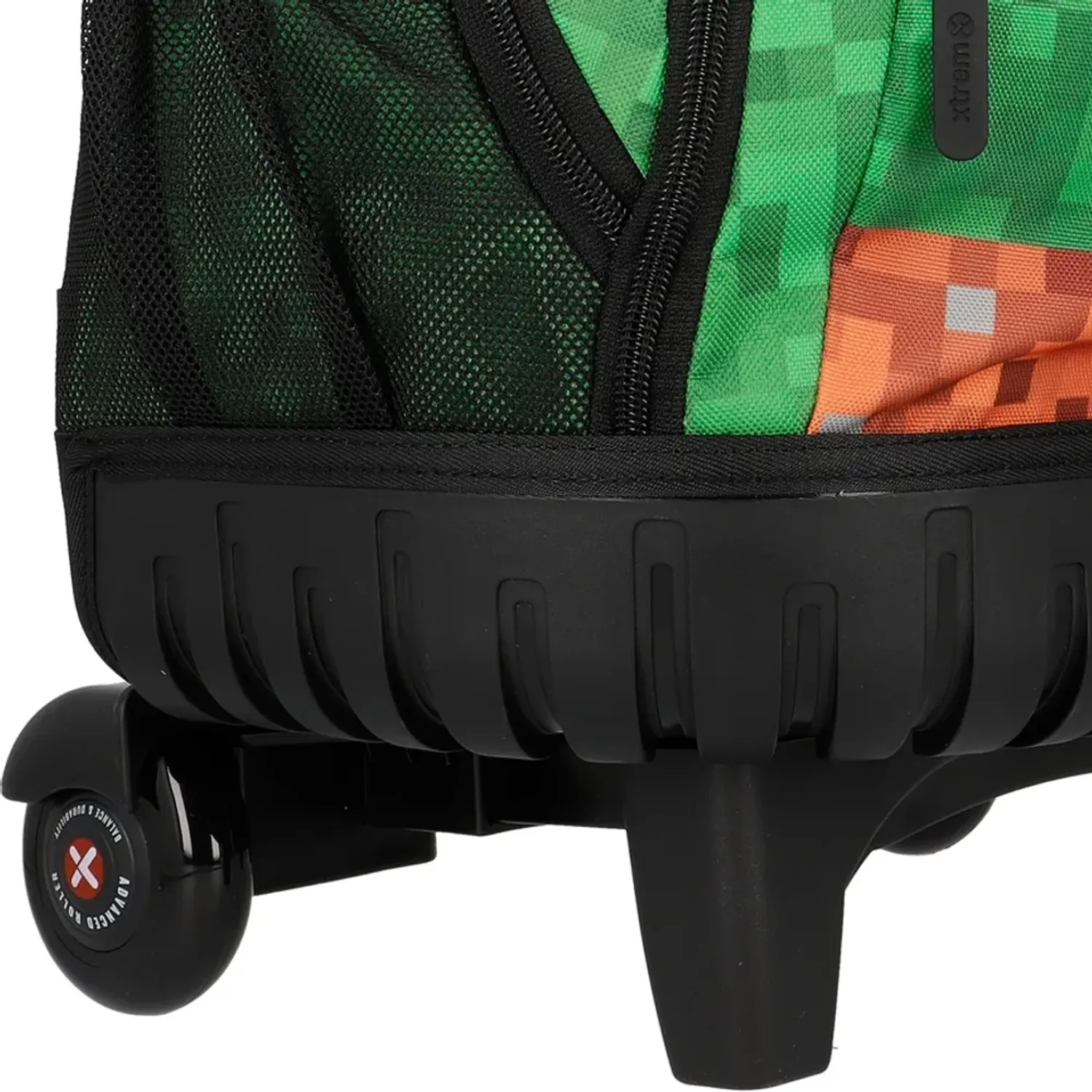 Mochila Xtrem Con Ruedas Niño Cross 6xt color verde | Platanitos