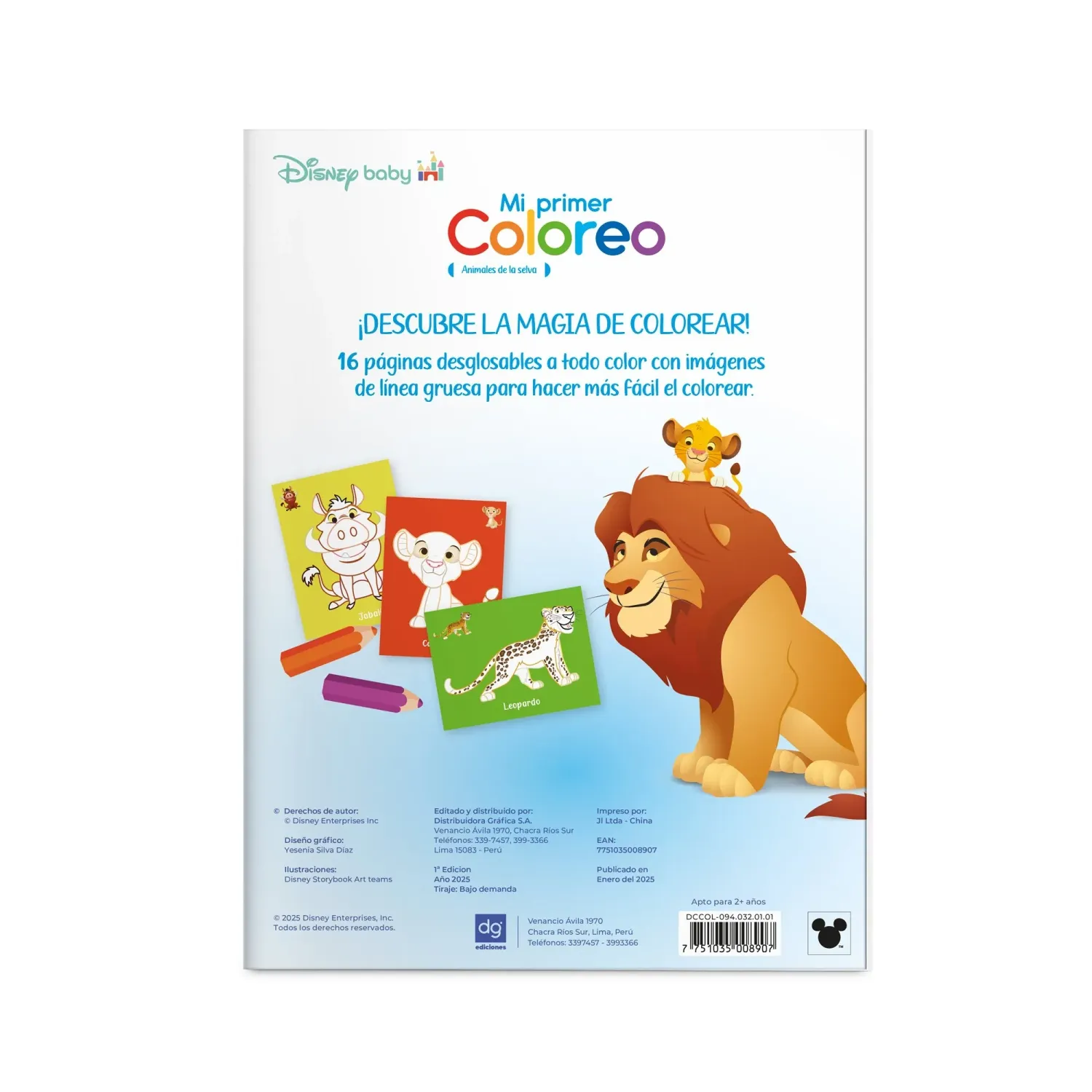 DGNOTTAS Mi Dgnottas Primer Coloreo El Rey Leon color varios | Platanitos