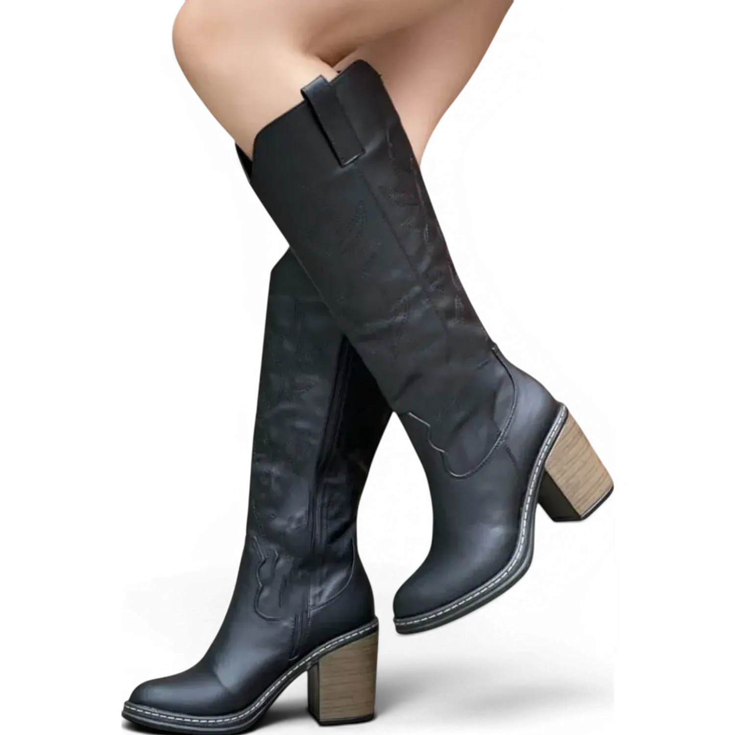 Bota Yomar Casual Mujer Vaquera Clasica color negro | Platanitos