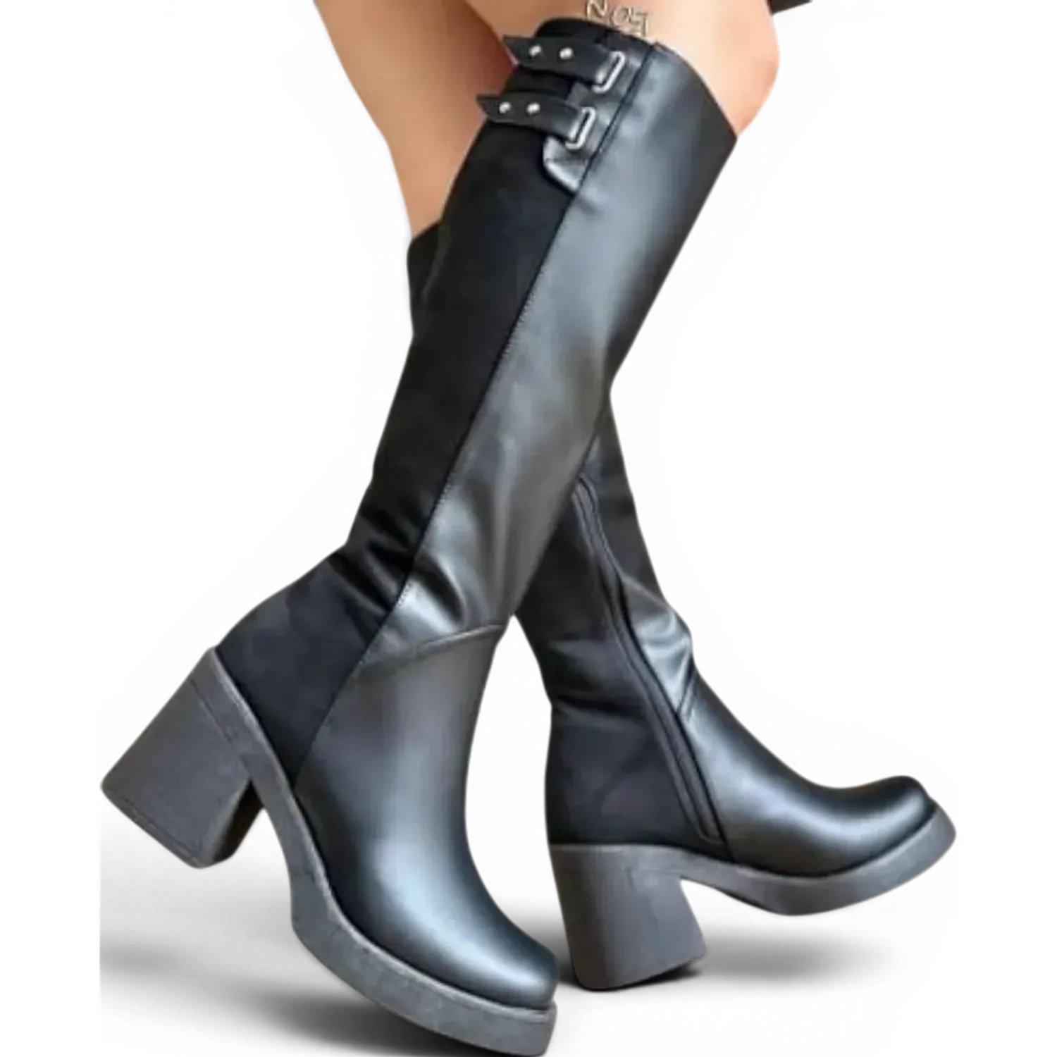 Bota Yomar Casual Mujer Bitono color negro | Platanitos