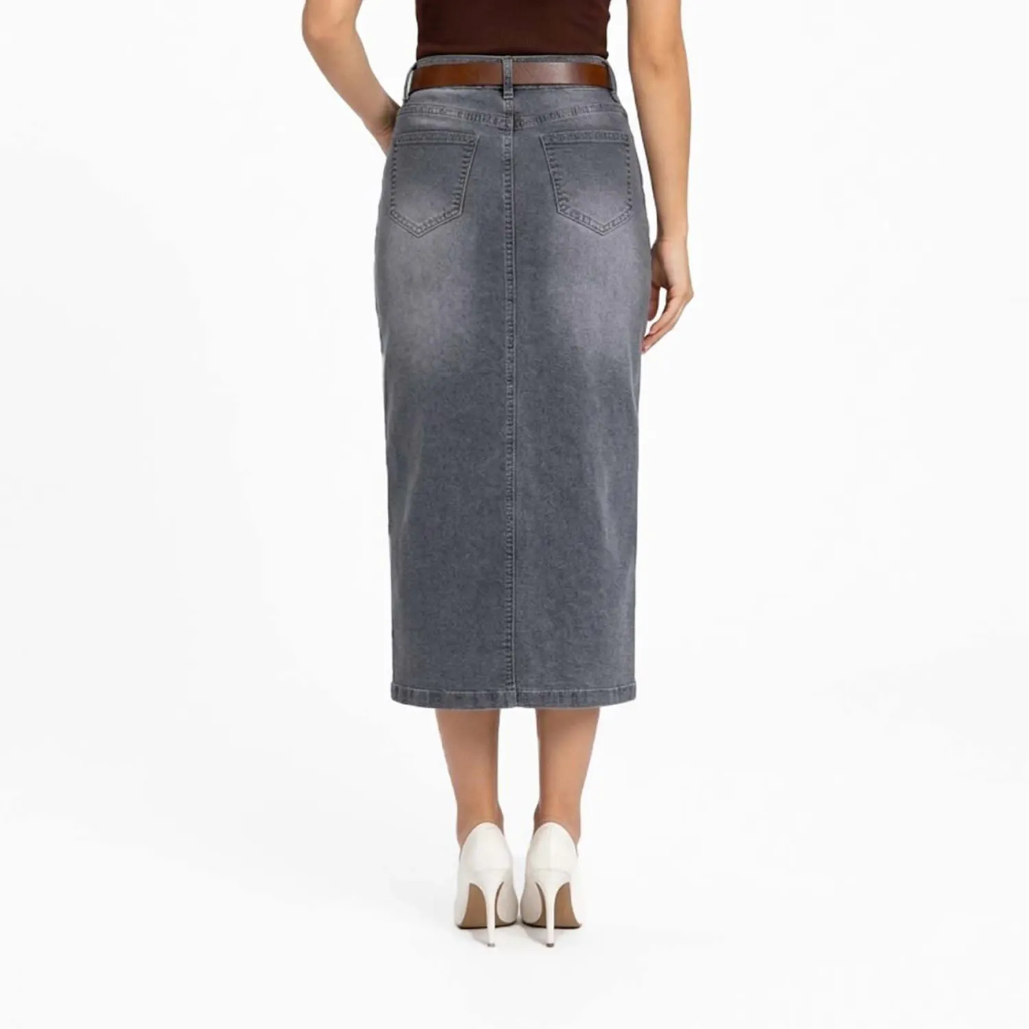 COTTONS JEANS Falda Cottons Jeans Midi Mujer Irlanda color gris | Platanitos