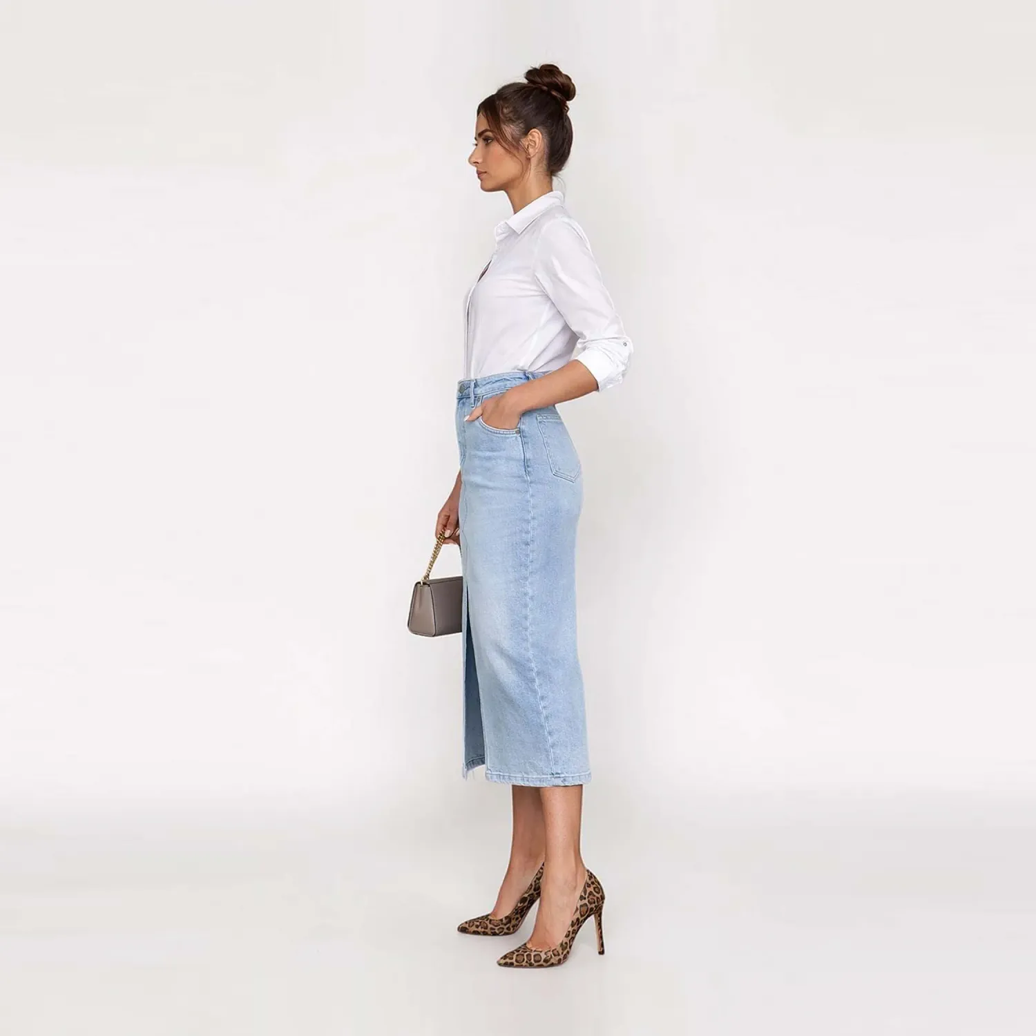 COTTONS JEANS Falda Cottons Jeans Midi Mujer Irlanda color ice | Platanitos