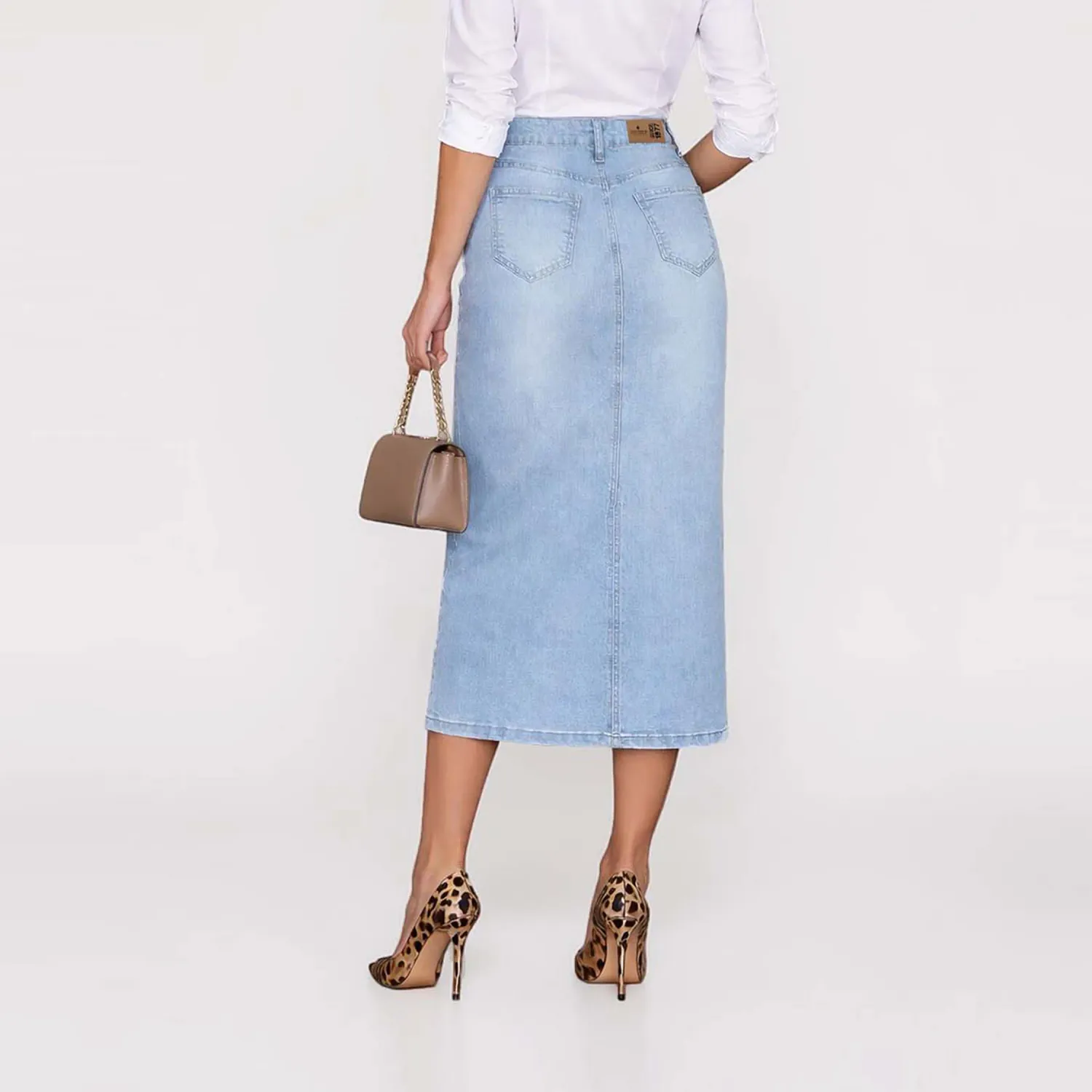 COTTONS JEANS Falda Cottons Jeans Midi Mujer Irlanda color ice | Platanitos