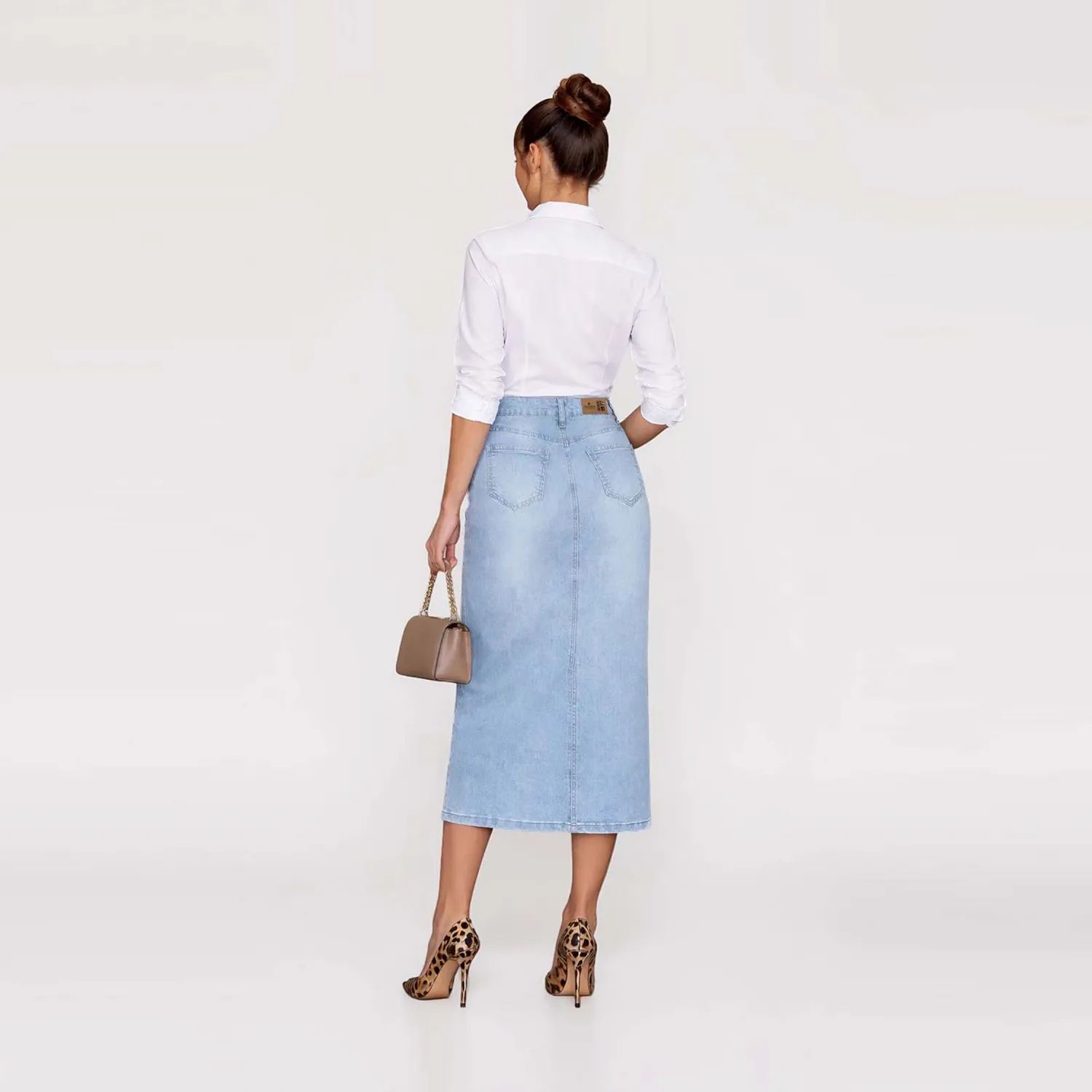 COTTONS JEANS Falda Cottons Jeans Midi Mujer Irlanda color ice | Platanitos