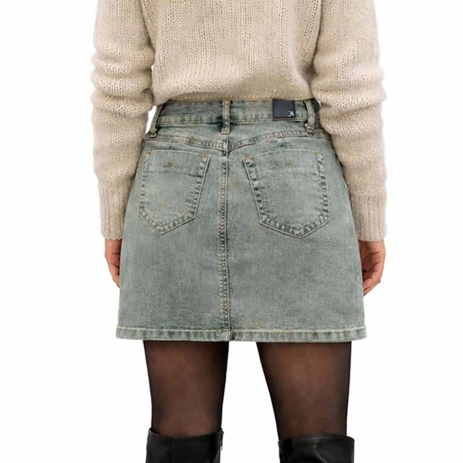 COTTONS JEANS Minifalda Cottons Jeans Mujer Alejandra color verde wash | Platanitos