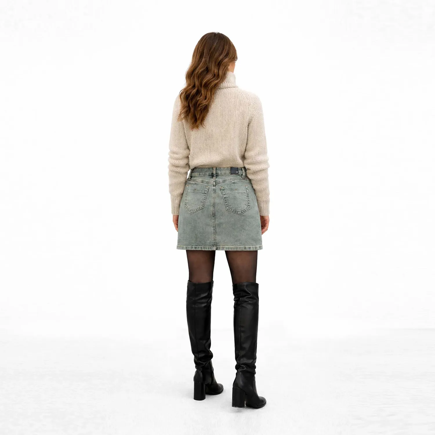 COTTONS JEANS Minifalda Cottons Jeans Mujer Alejandra color verde wash | Platanitos