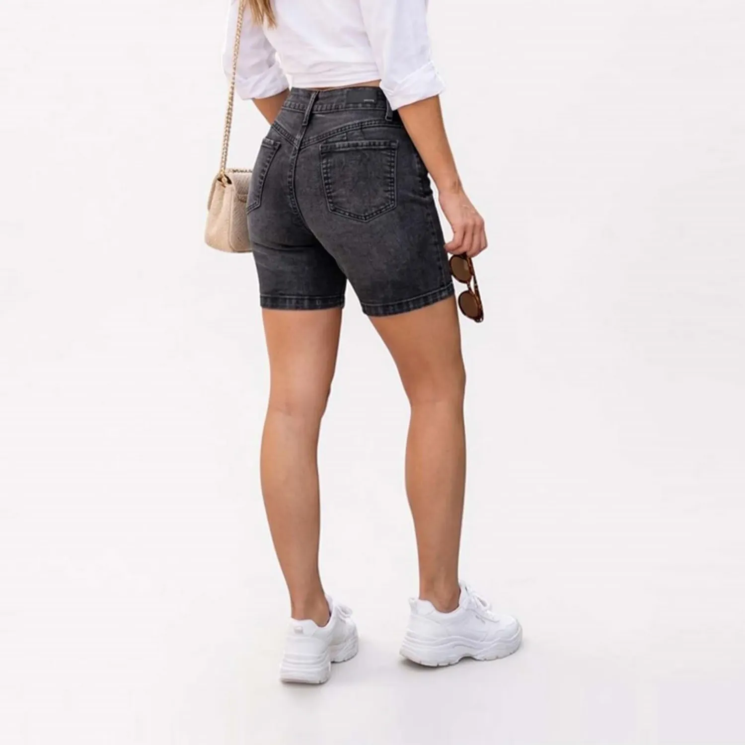 COTTONS JEANS Biker Cottons Jeans Para Mujer Ania color gris oscuro | Platanitos