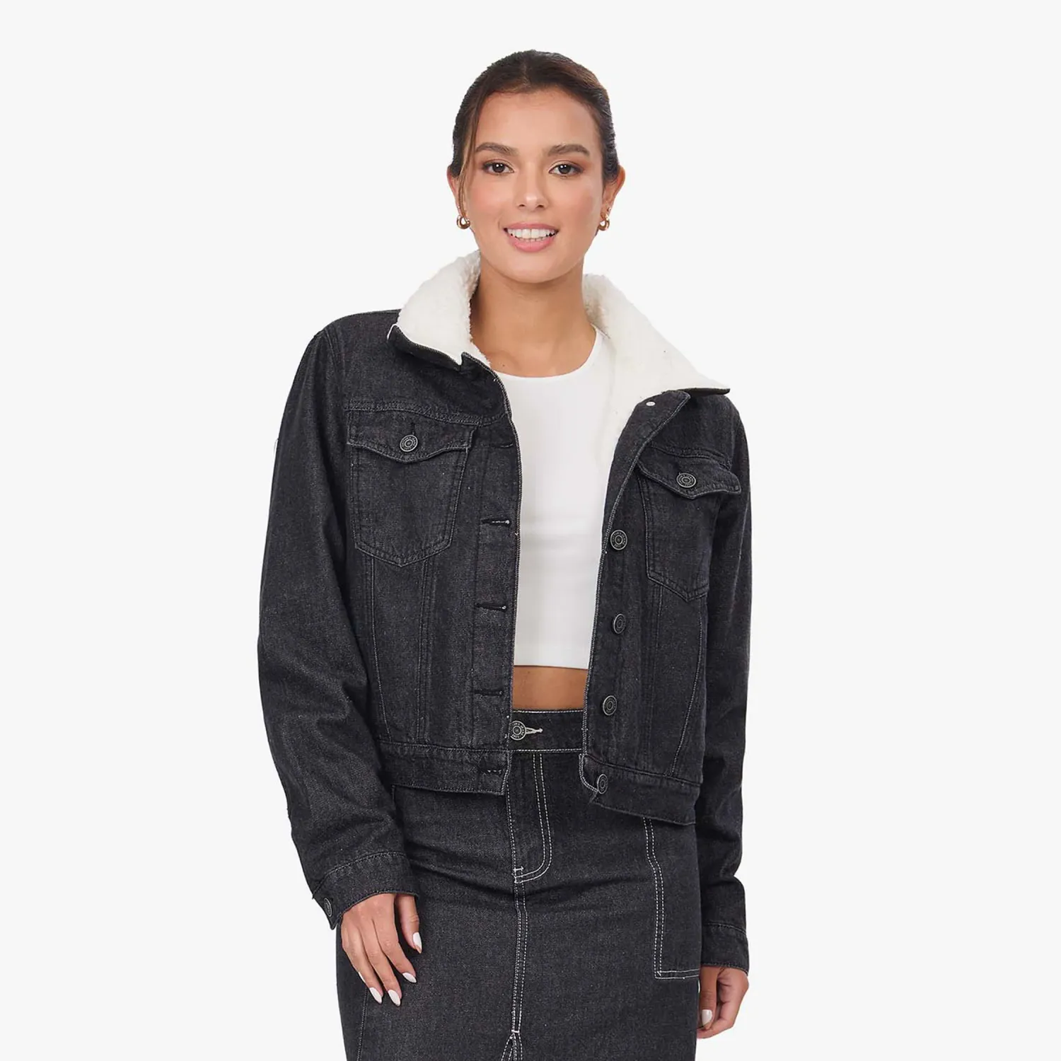 COTTONS JEANS Casaca Cottons Jeans Para Mujer Ariadna color negro | Platanitos