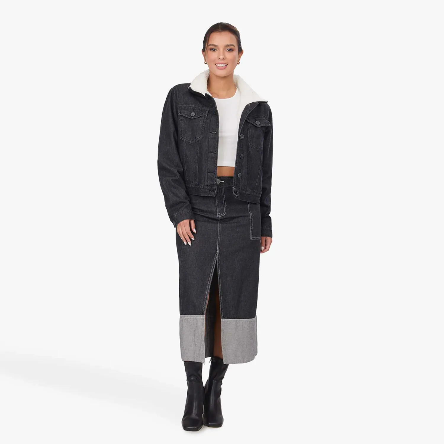 COTTONS JEANS Casaca Cottons Jeans Para Mujer Ariadna color negro | Platanitos