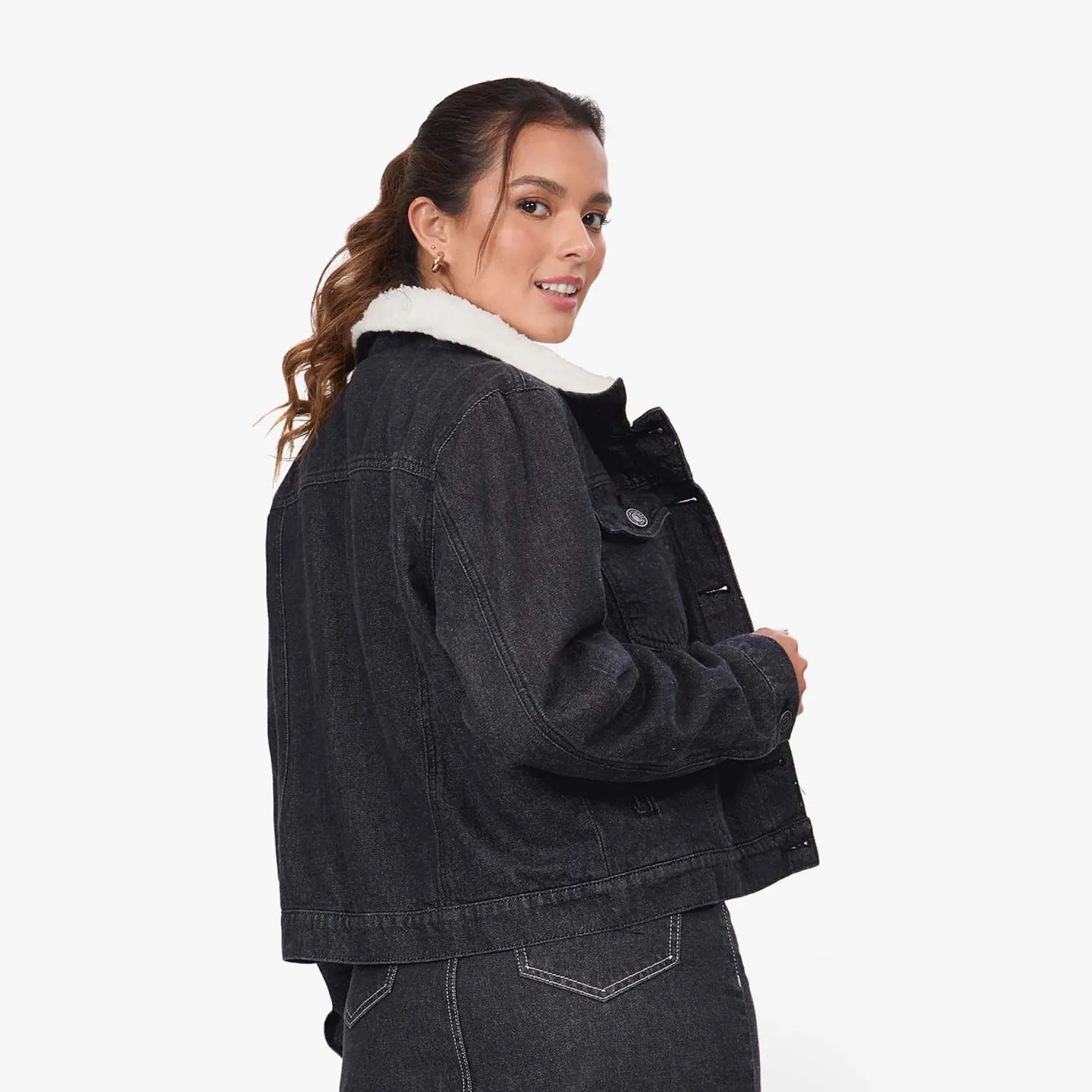 COTTONS JEANS Casaca Cottons Jeans Para Mujer Ariadna color negro | Platanitos
