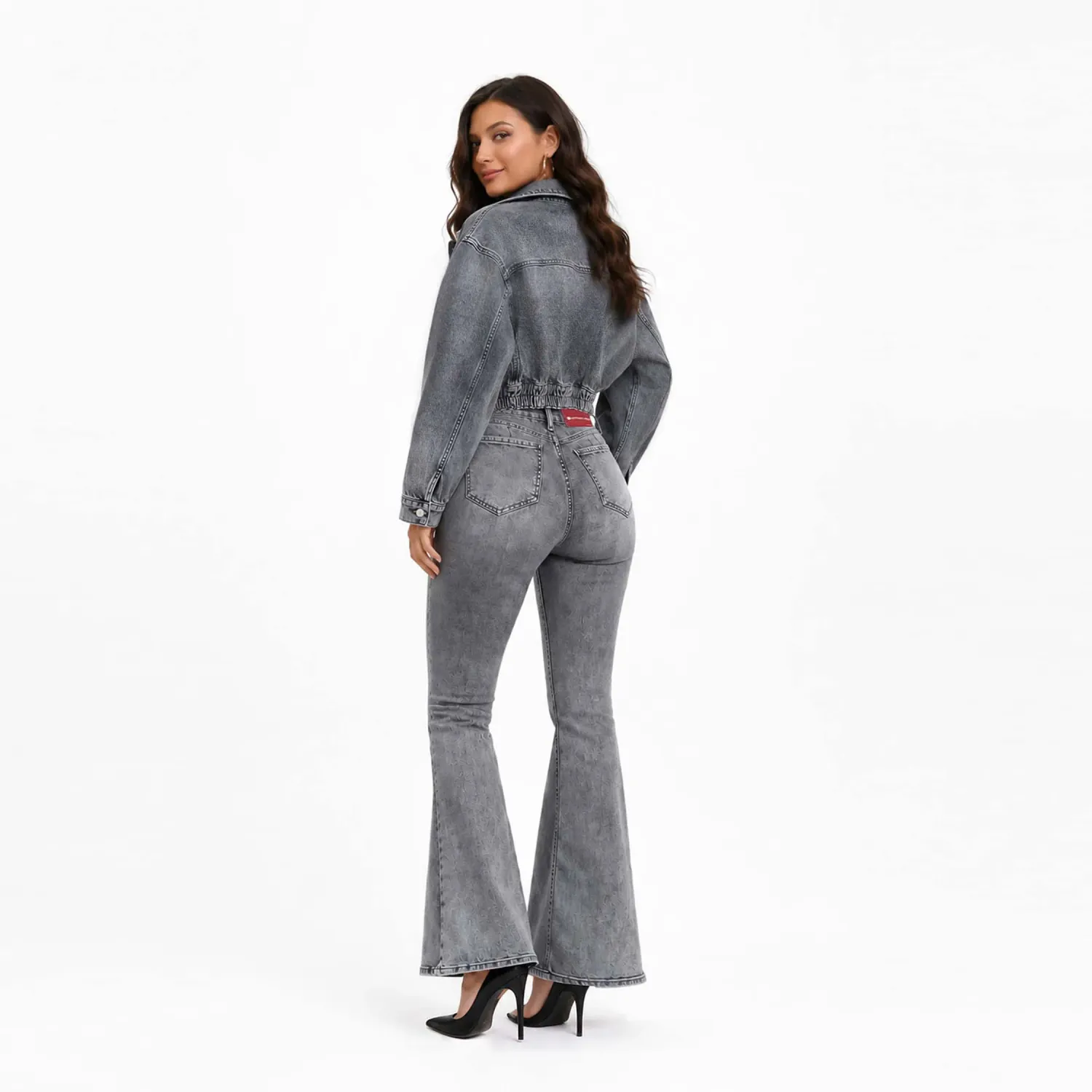COTTONS JEANS Casaca Cottons Jeans Crop Para Mujer Xime color negro | Platanitos