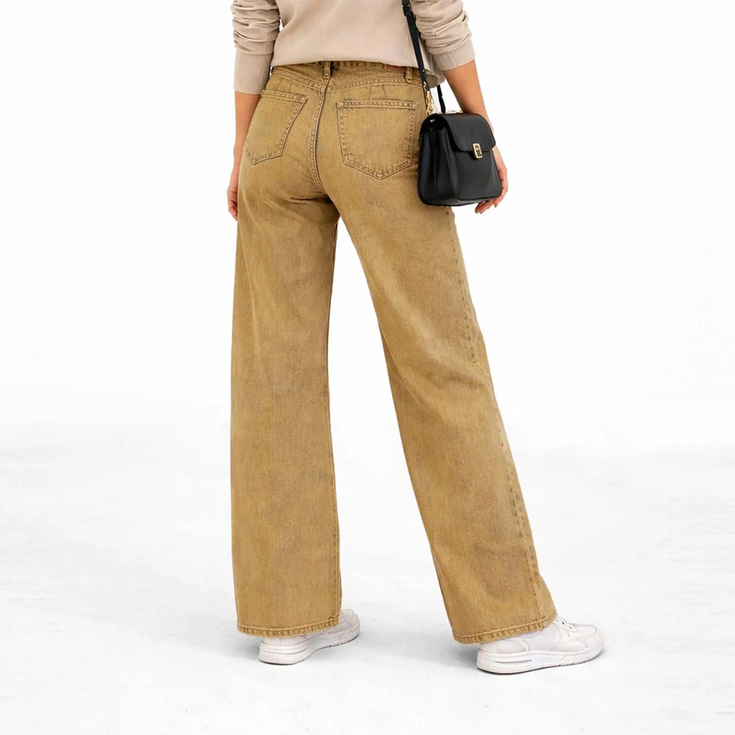 COTTONS JEANS Jean Cottons Jeans Wide Leg Para Mujer Duna color beige wash | Platanitos