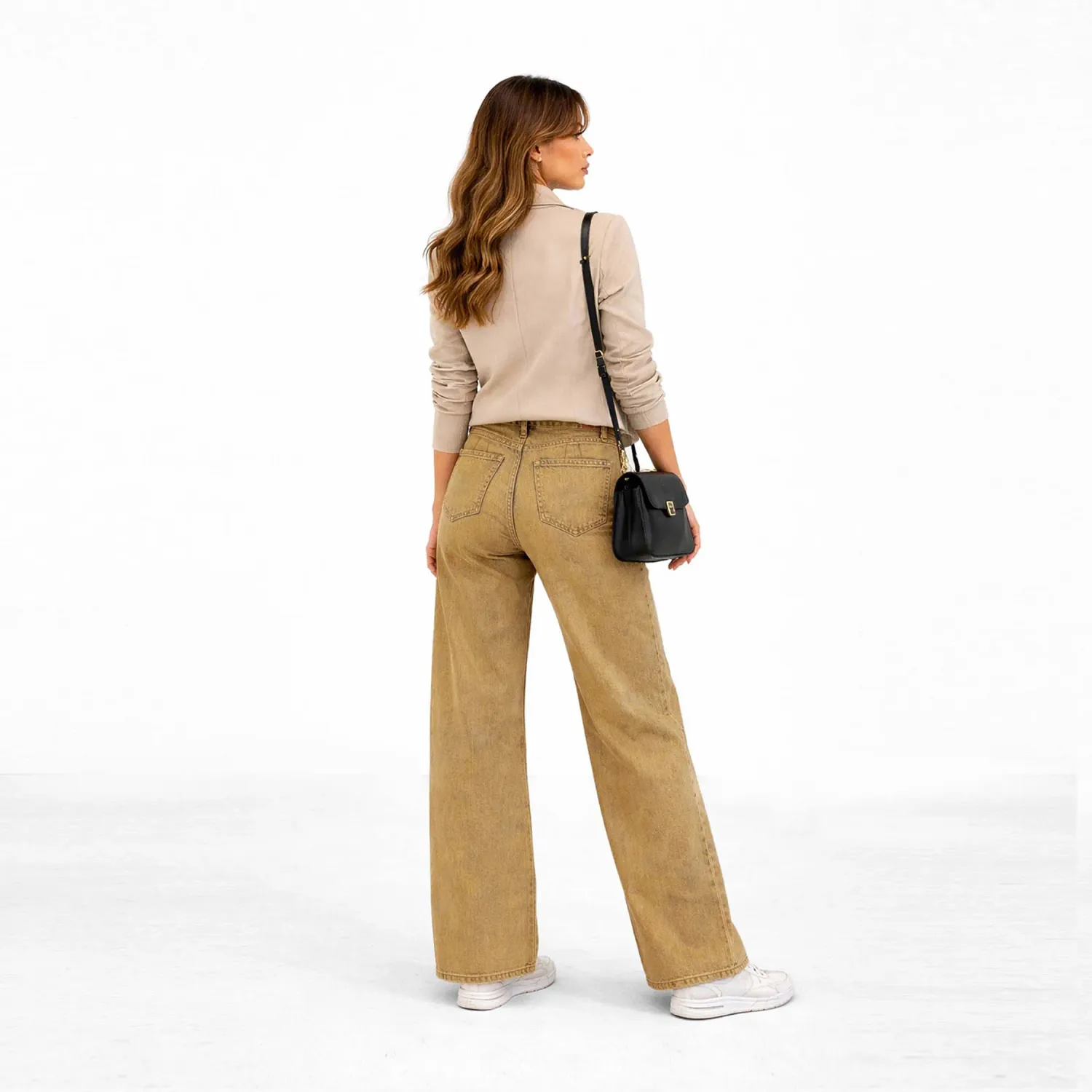 COTTONS JEANS Jean Cottons Jeans Wide Leg Para Mujer Duna color beige wash | Platanitos