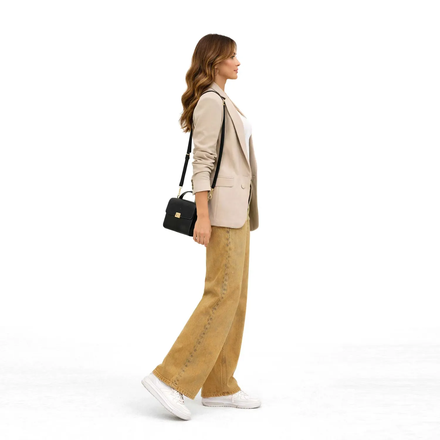 COTTONS JEANS Jean Cottons Jeans Wide Leg Para Mujer Duna color beige wash | Platanitos