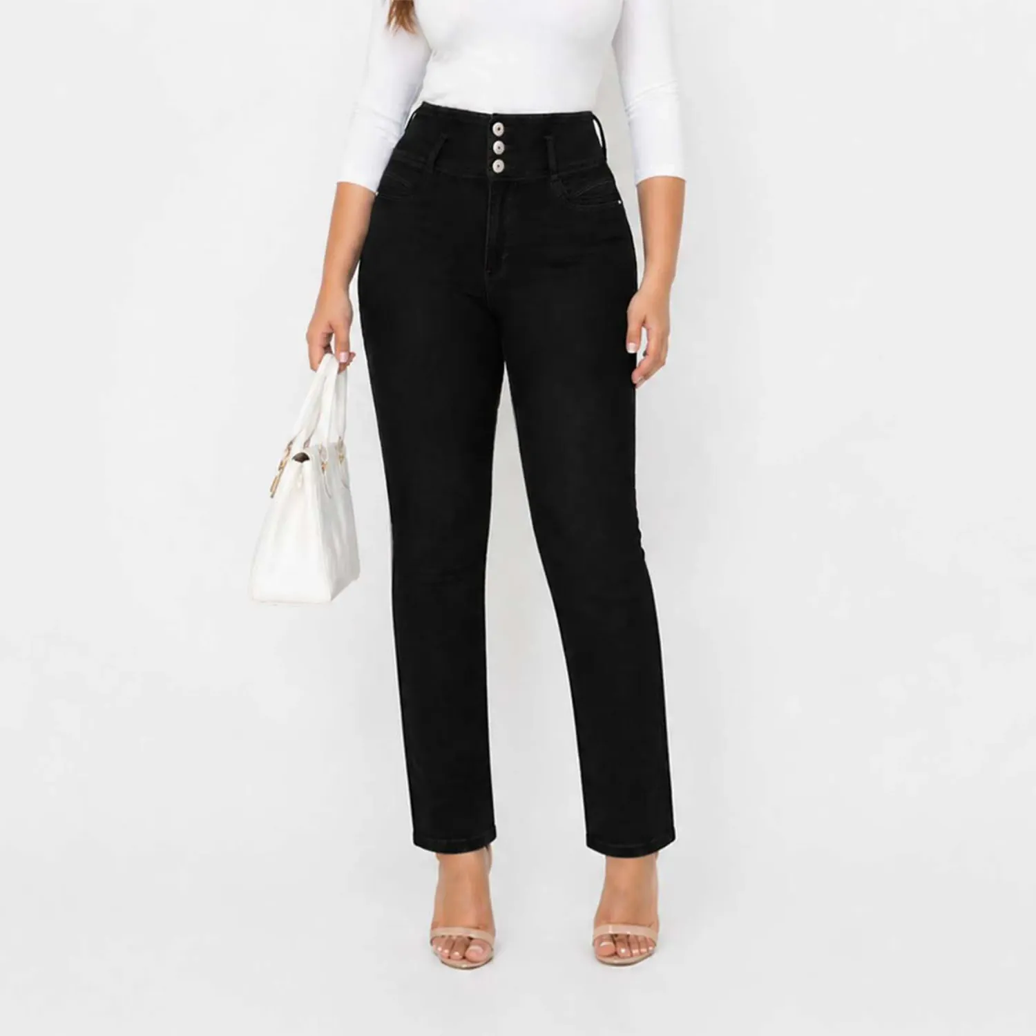 Jean Cottons Jeans Slim Para Mujer Eli color negro | Platanitos