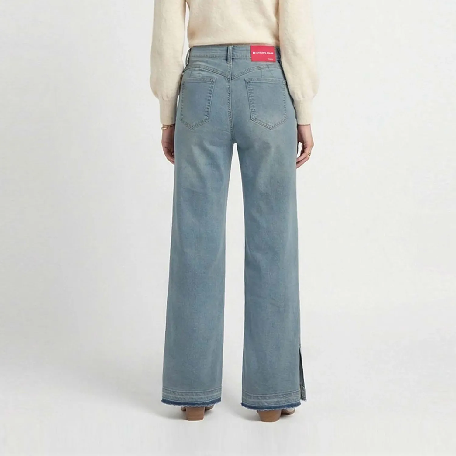 COTTONS JEANS Jean Cottons Jeans Wide Leg Para Mujer Alana Petite color celeste | Platanitos