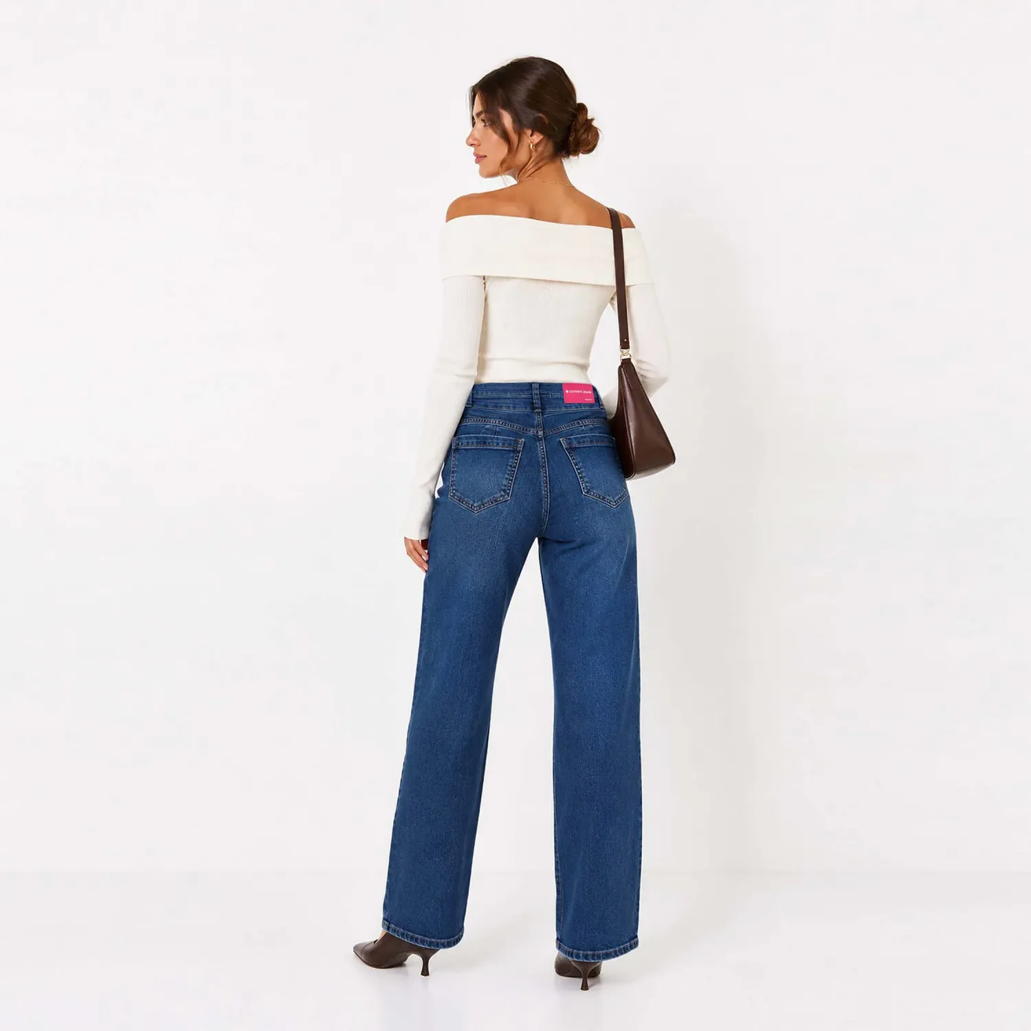 COTTONS JEANS Jean Cottons Jeans Straight Para Mujer Sally Petite color azul | Platanitos