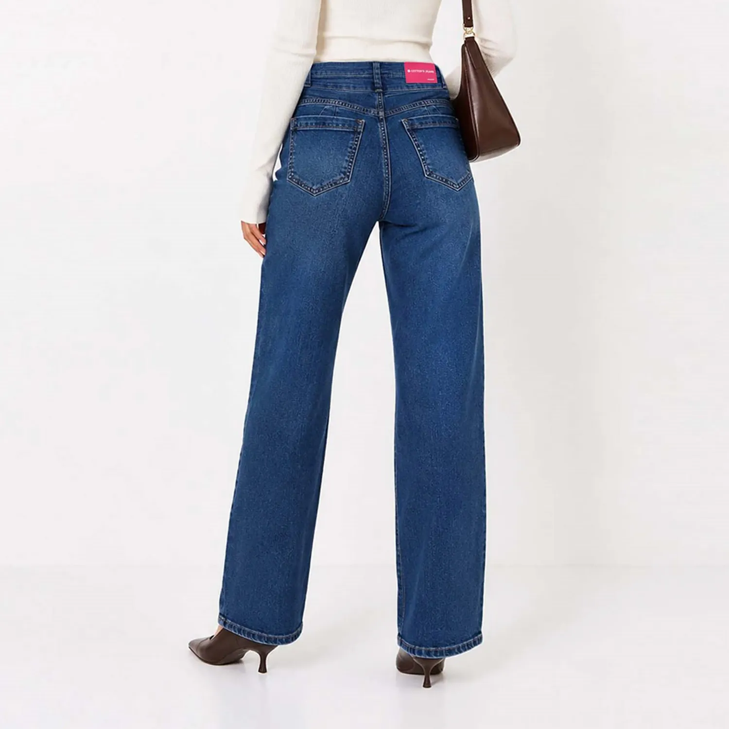 COTTONS JEANS Jean Cottons Jeans Straight Para Mujer Sally Petite color azul | Platanitos
